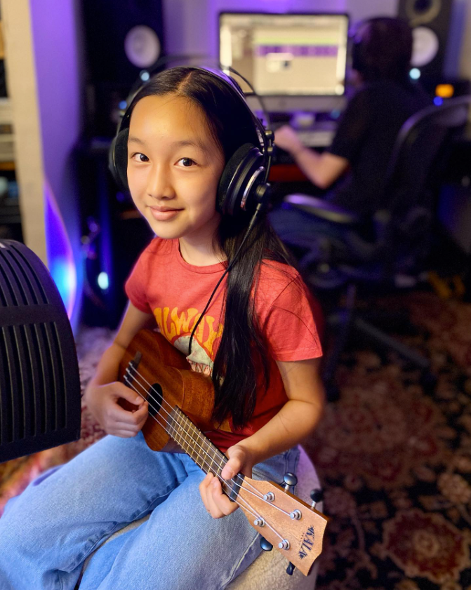 Malea Emma Tjandrawidjaja recording the song