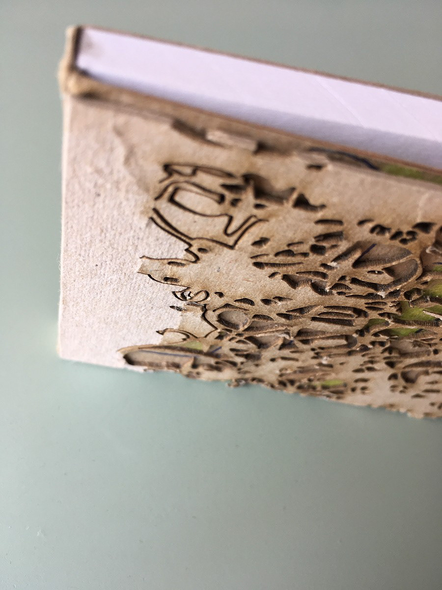 Laser cut bookboard