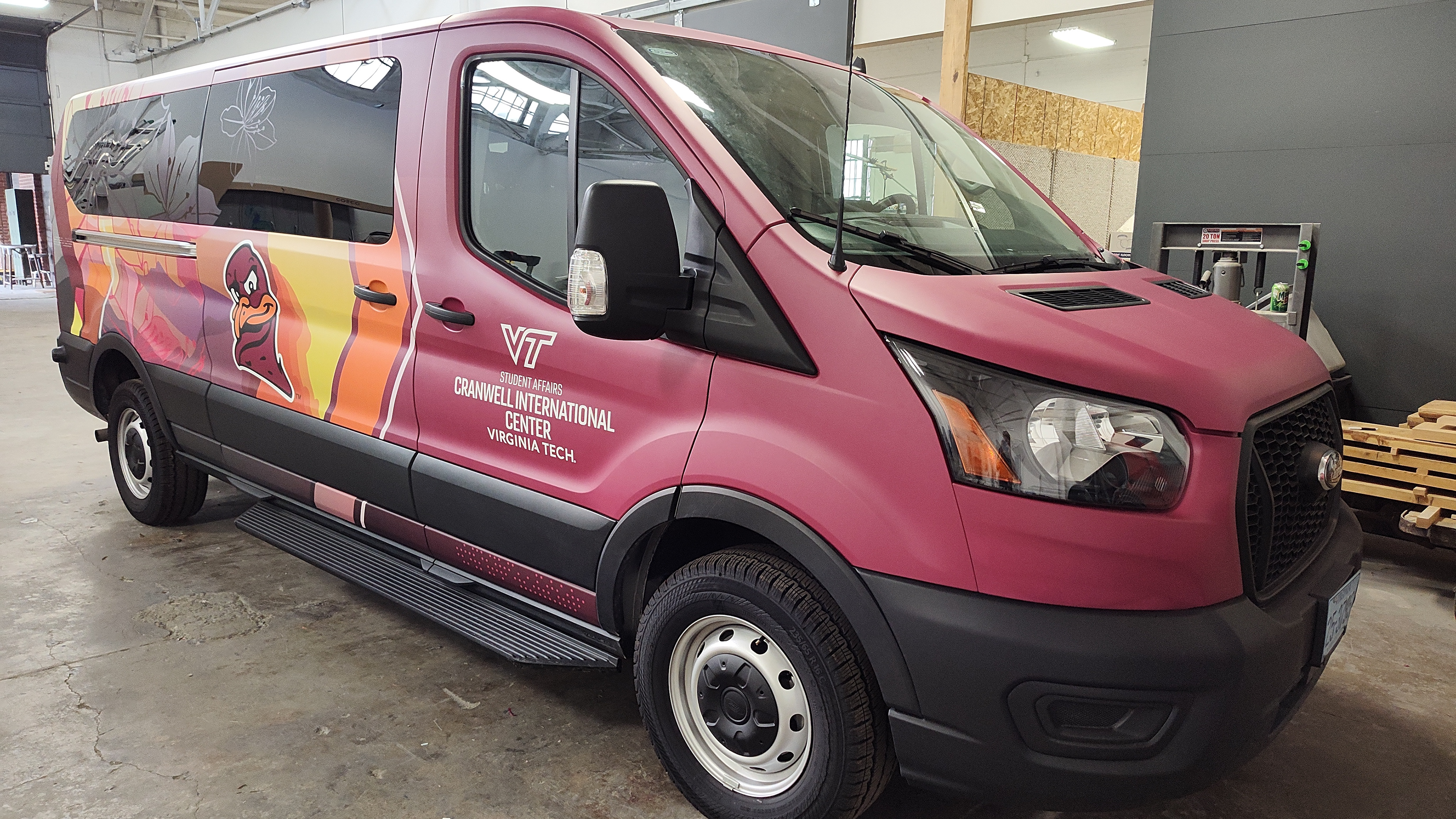 Cranwell International Center at Virginia Tech Van Wrap by Mario Robinson