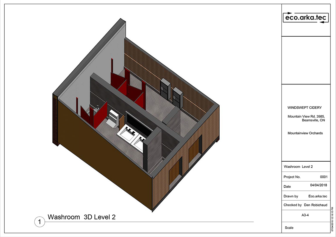 Cidery isometric of bathroom