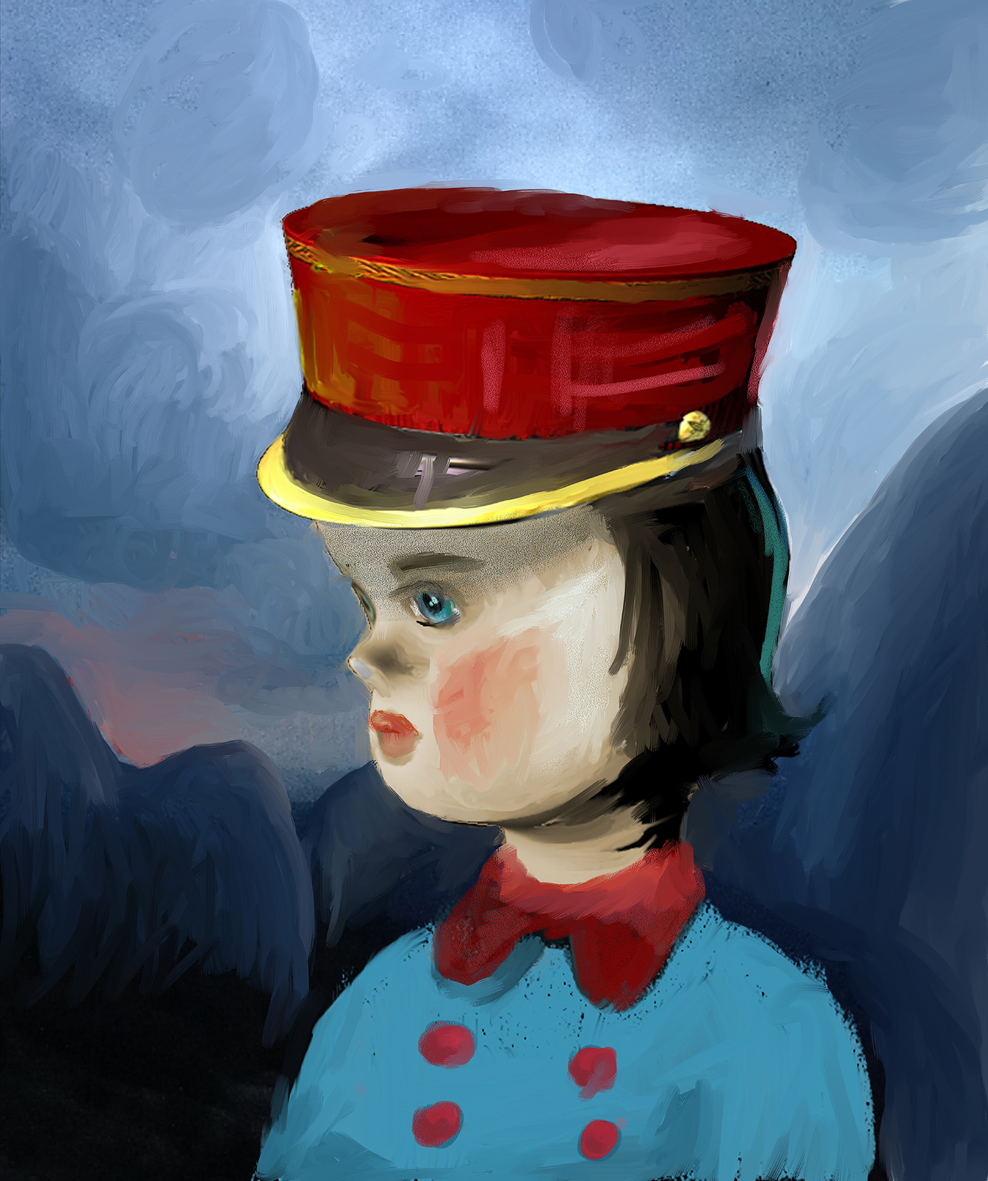 Blue Coat 40x50cms Oil on canvas