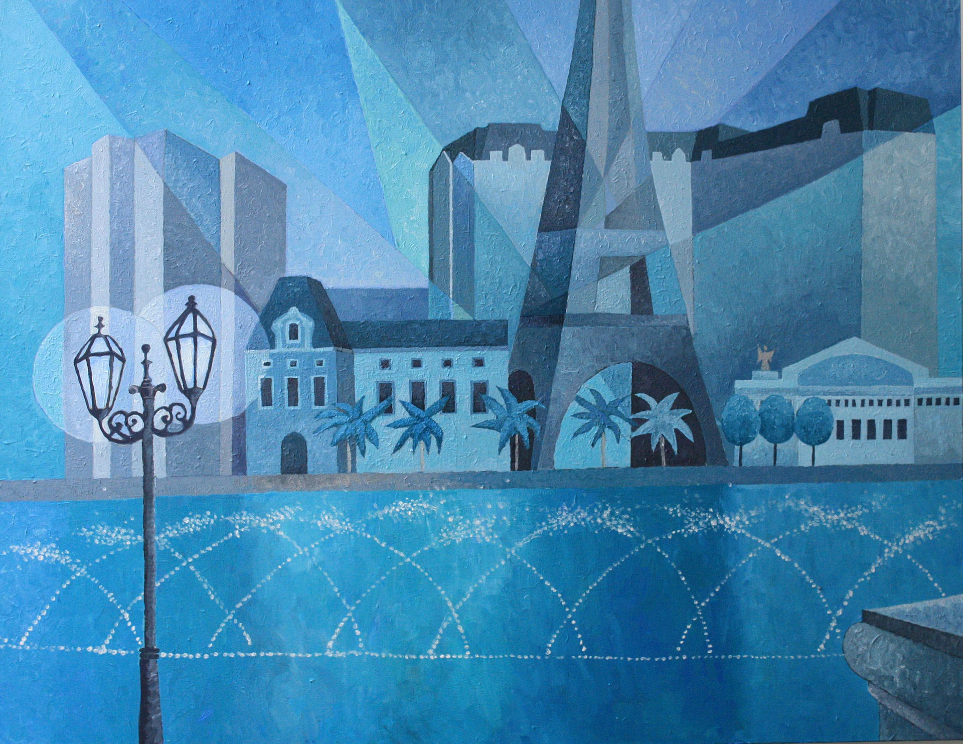 Fountains of The Bellagio - oil on canvas