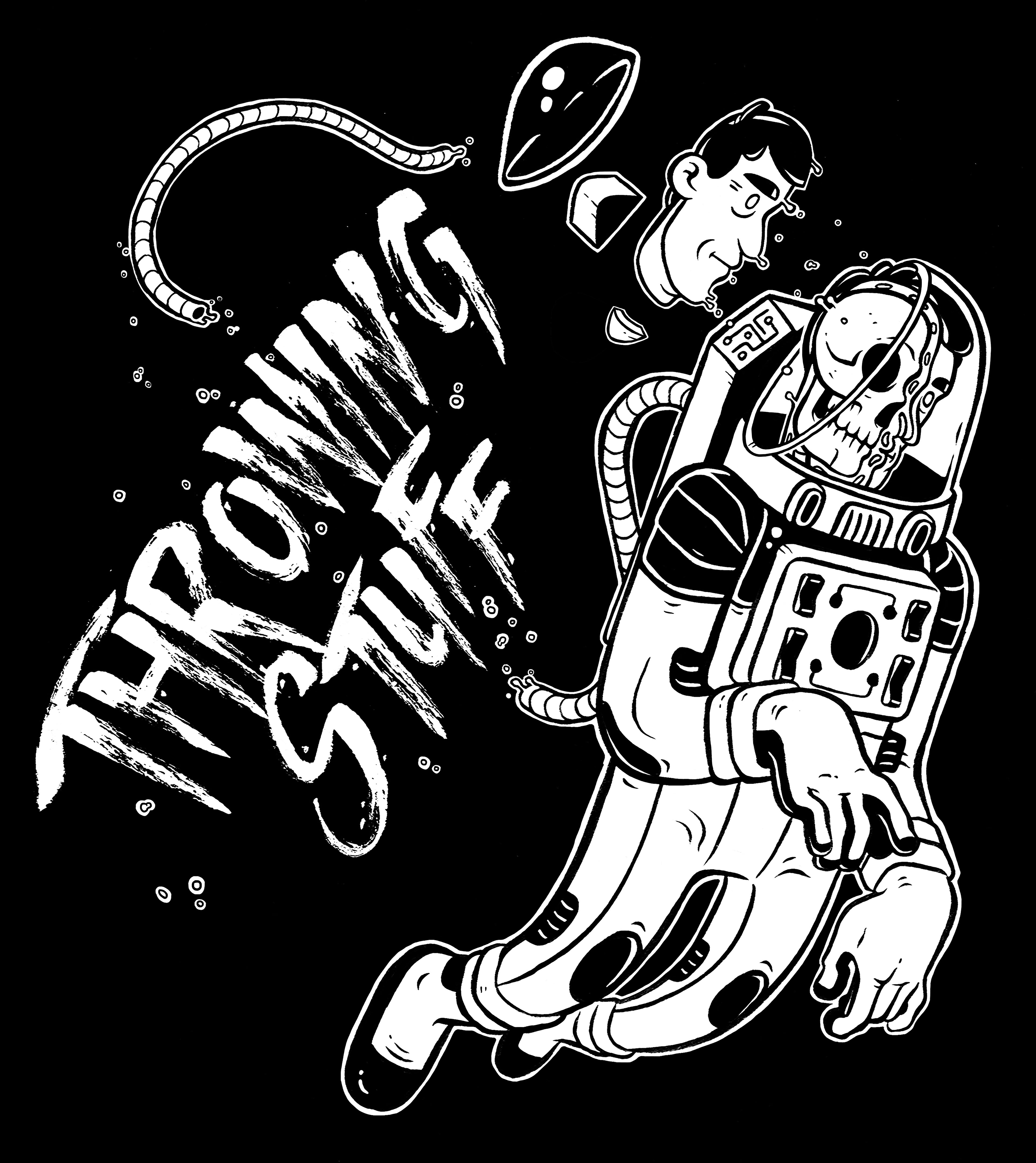 T-shirt design for British hardcore punk band "Throwing Stuff" (2017)