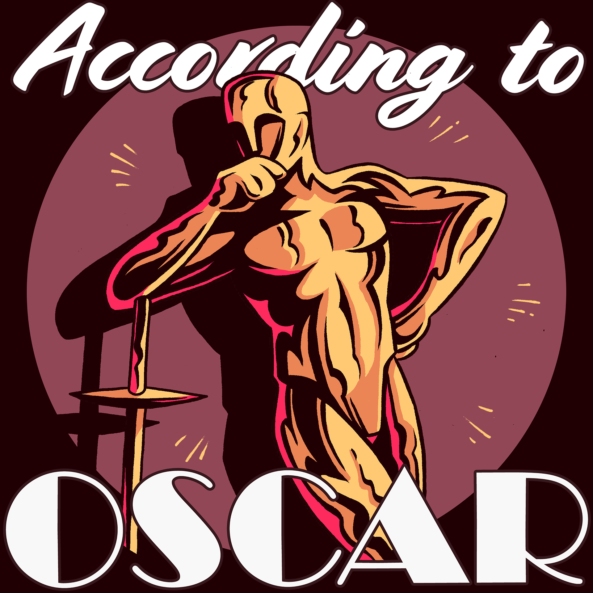 Logo design for film history podcast "According to Oscar" by James Story (2021)
