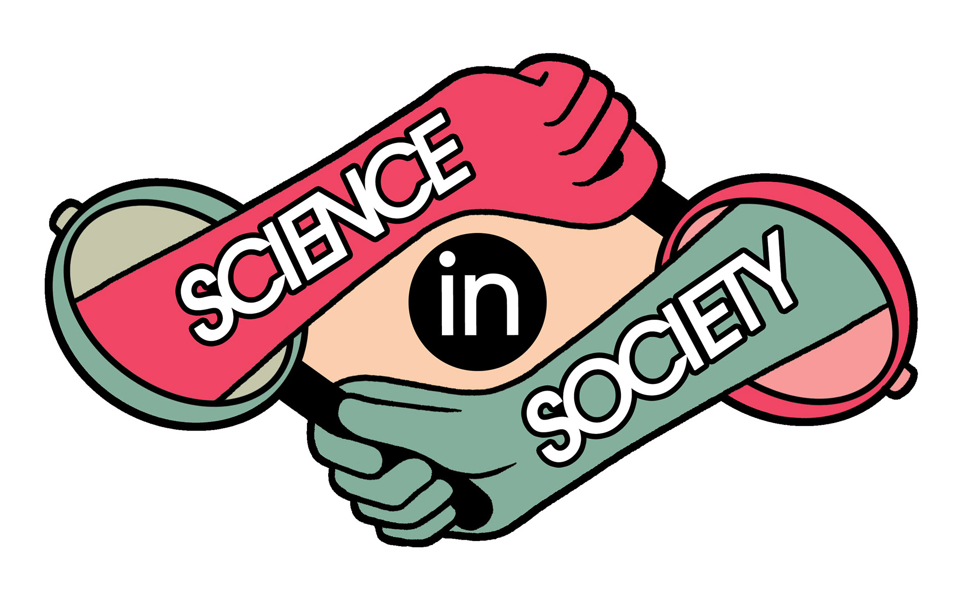 Illustrative logo design for the Science In Society Lab at McMaster University