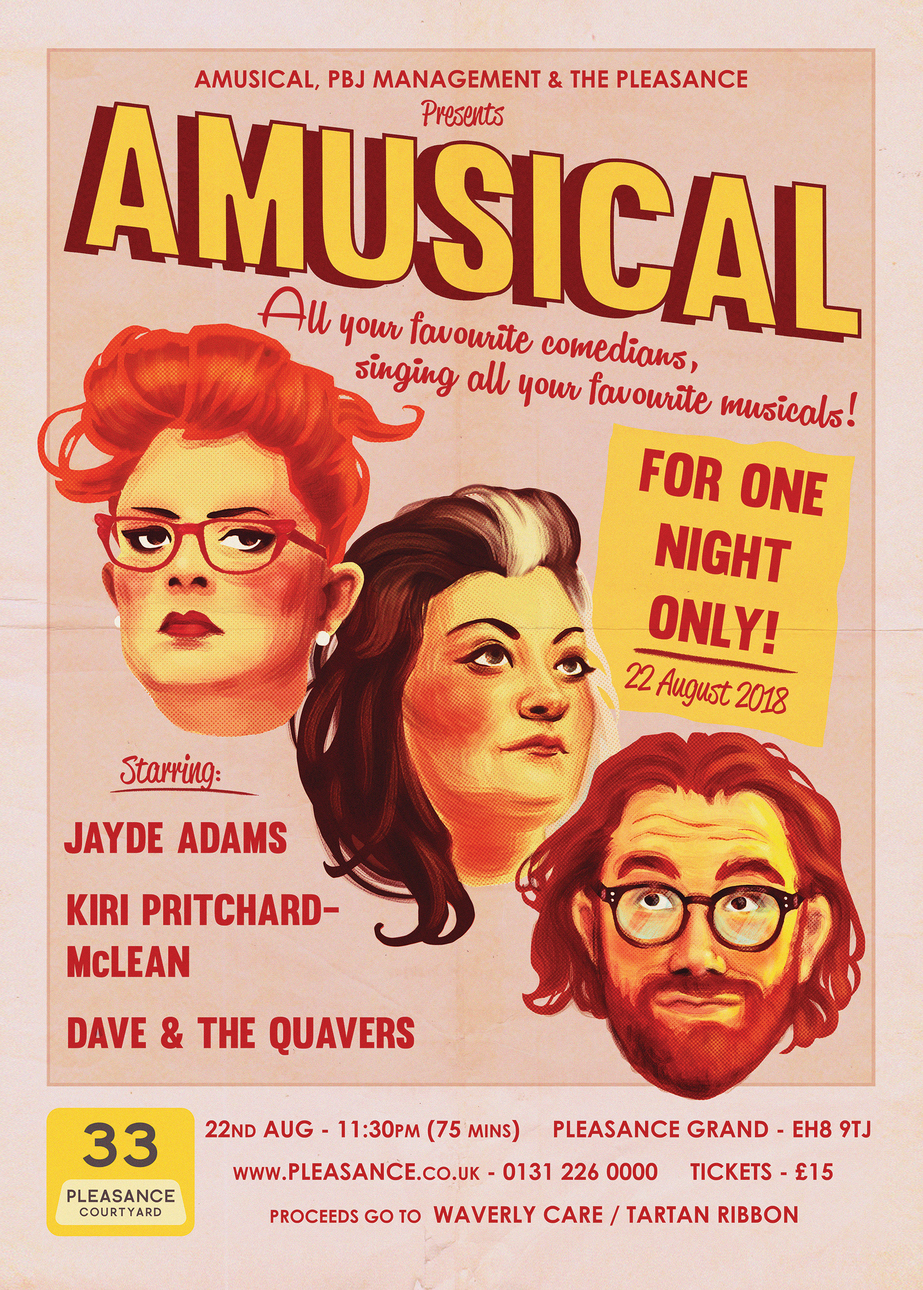 Promotional poster for "Amusical" Edinburgh Fringe Festival show, later adapted by Comedy Central (2018)