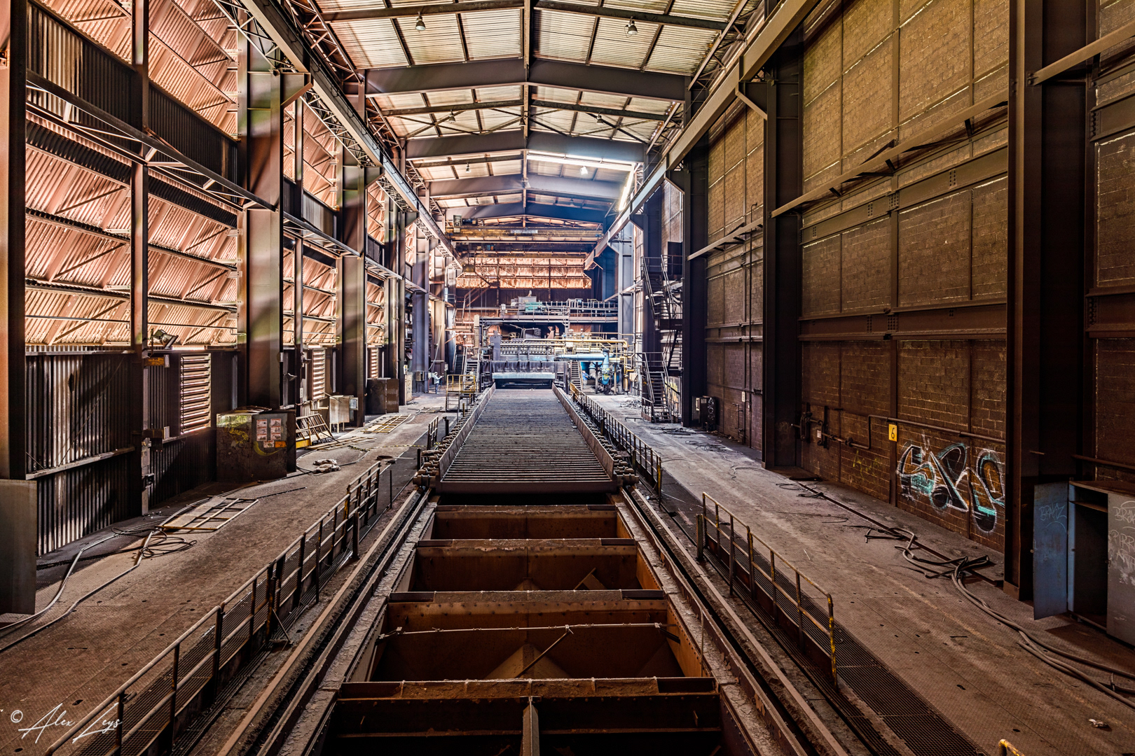 View in an abandoned steel factory