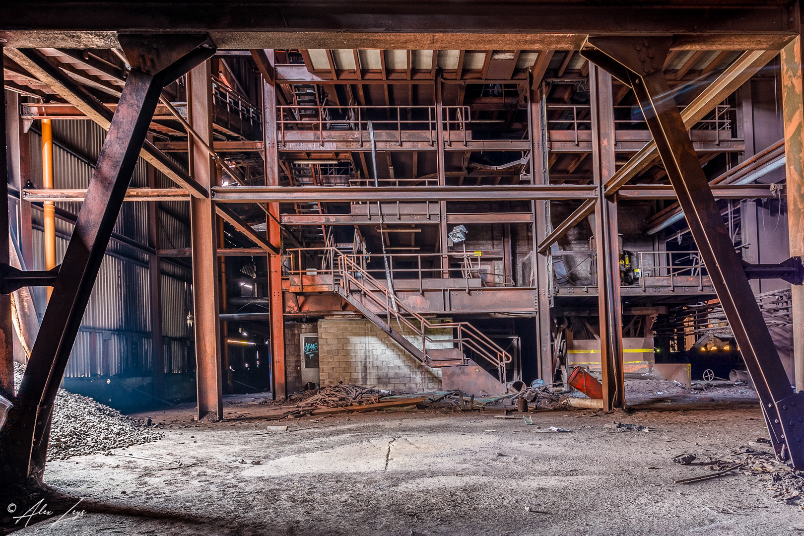 View in an abandoned steel factory