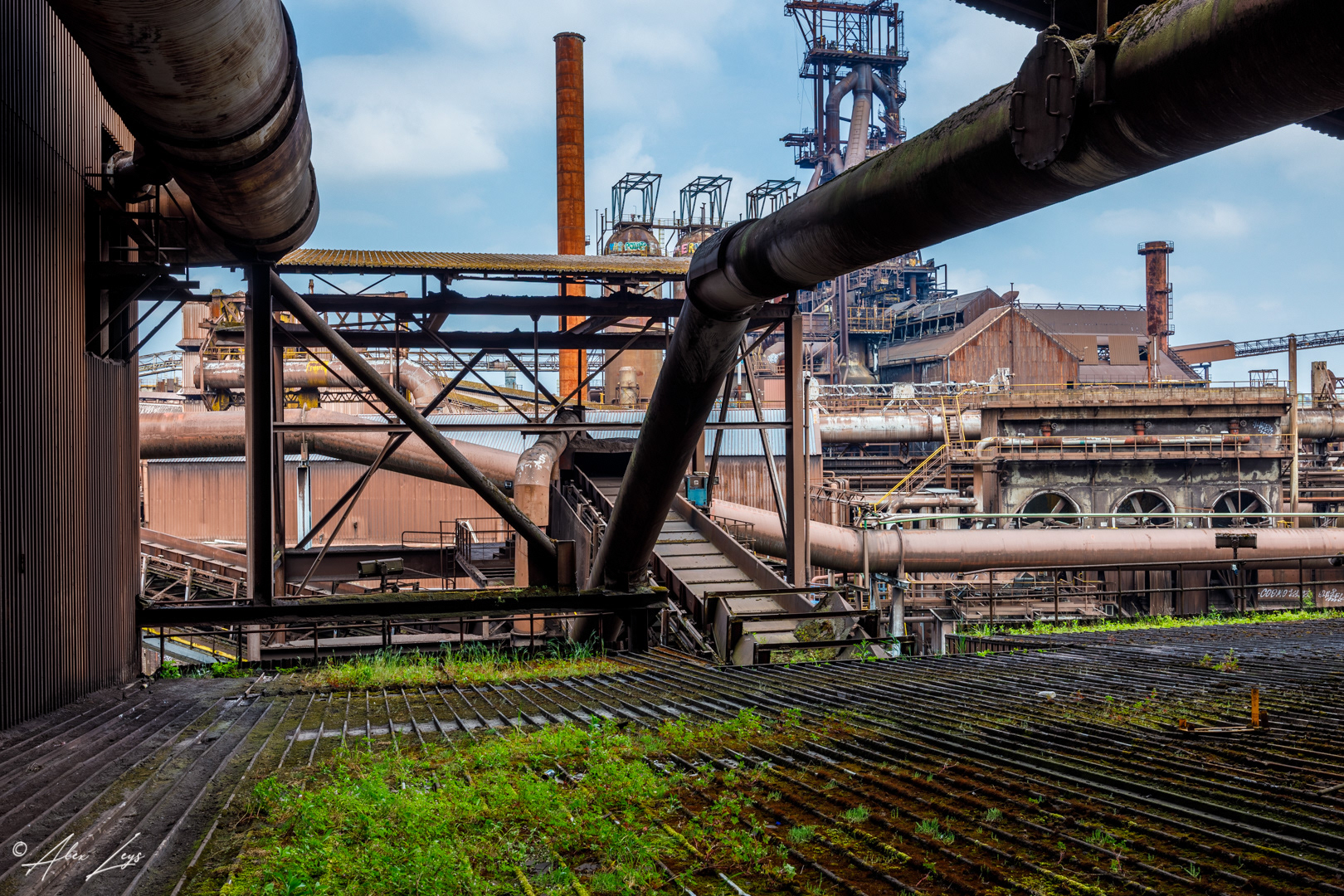 View in an abandoned steel factory