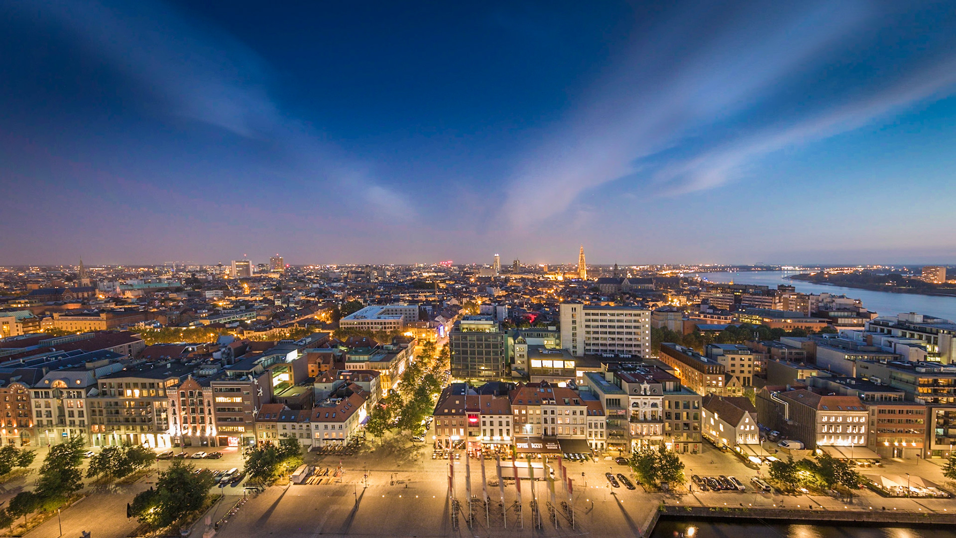 View over Antwerpen from The Mas
