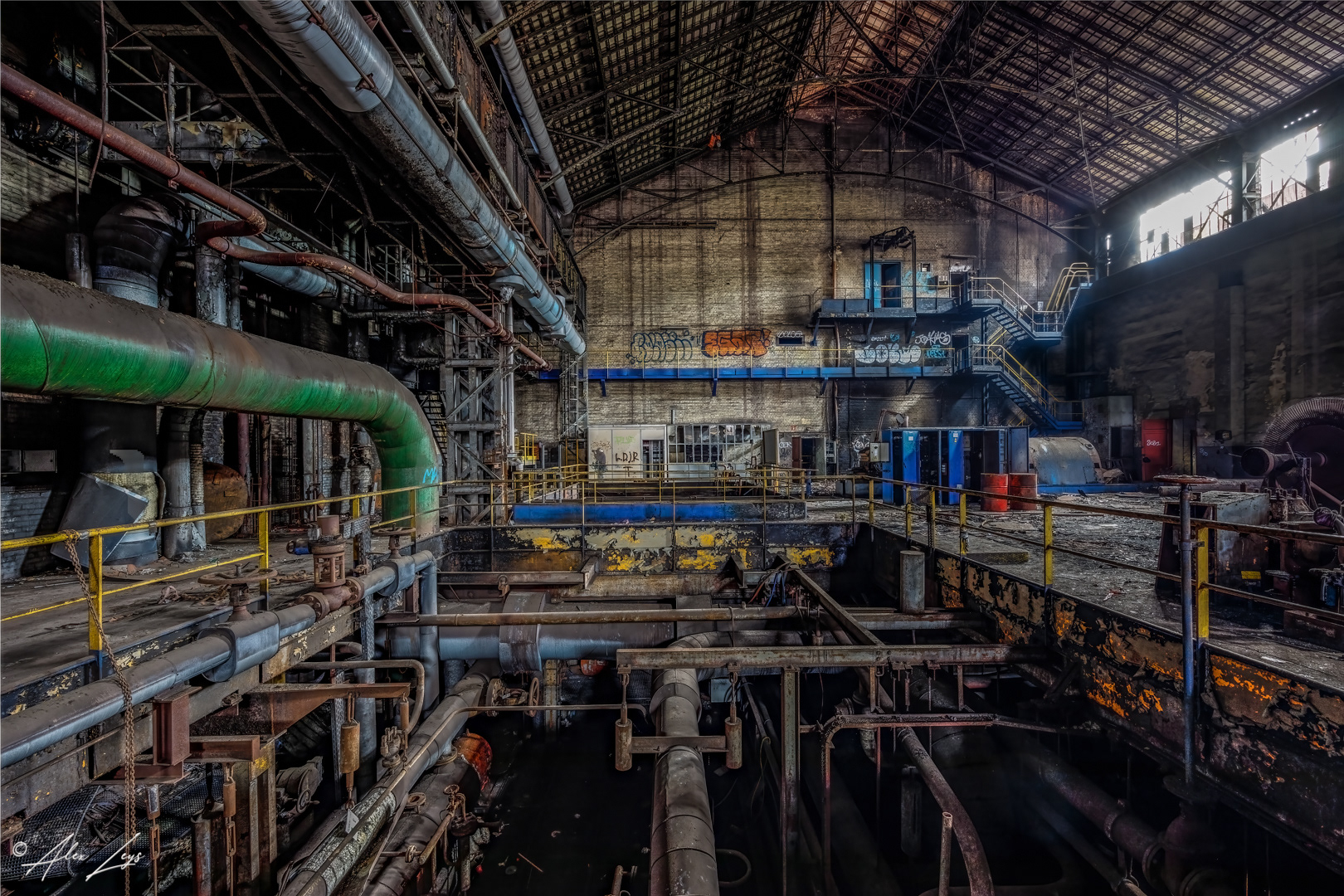 View in an abandoned steel factory