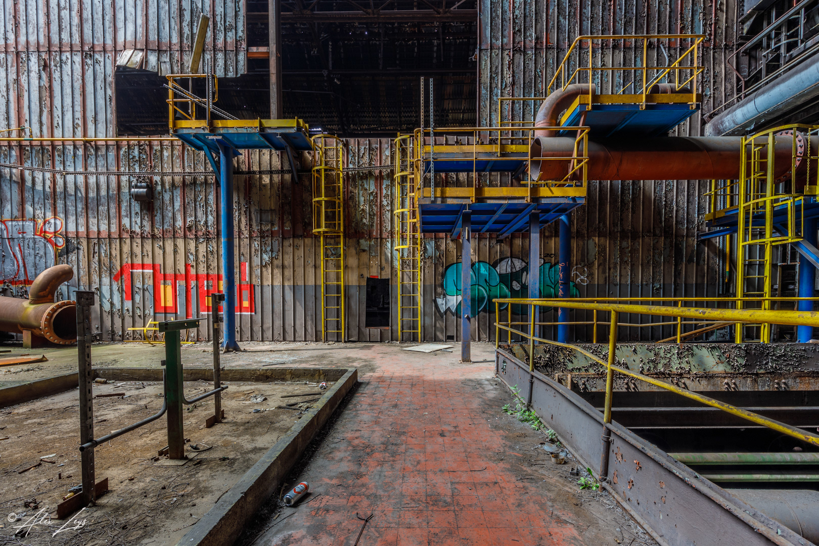View in an abandoned steel factory