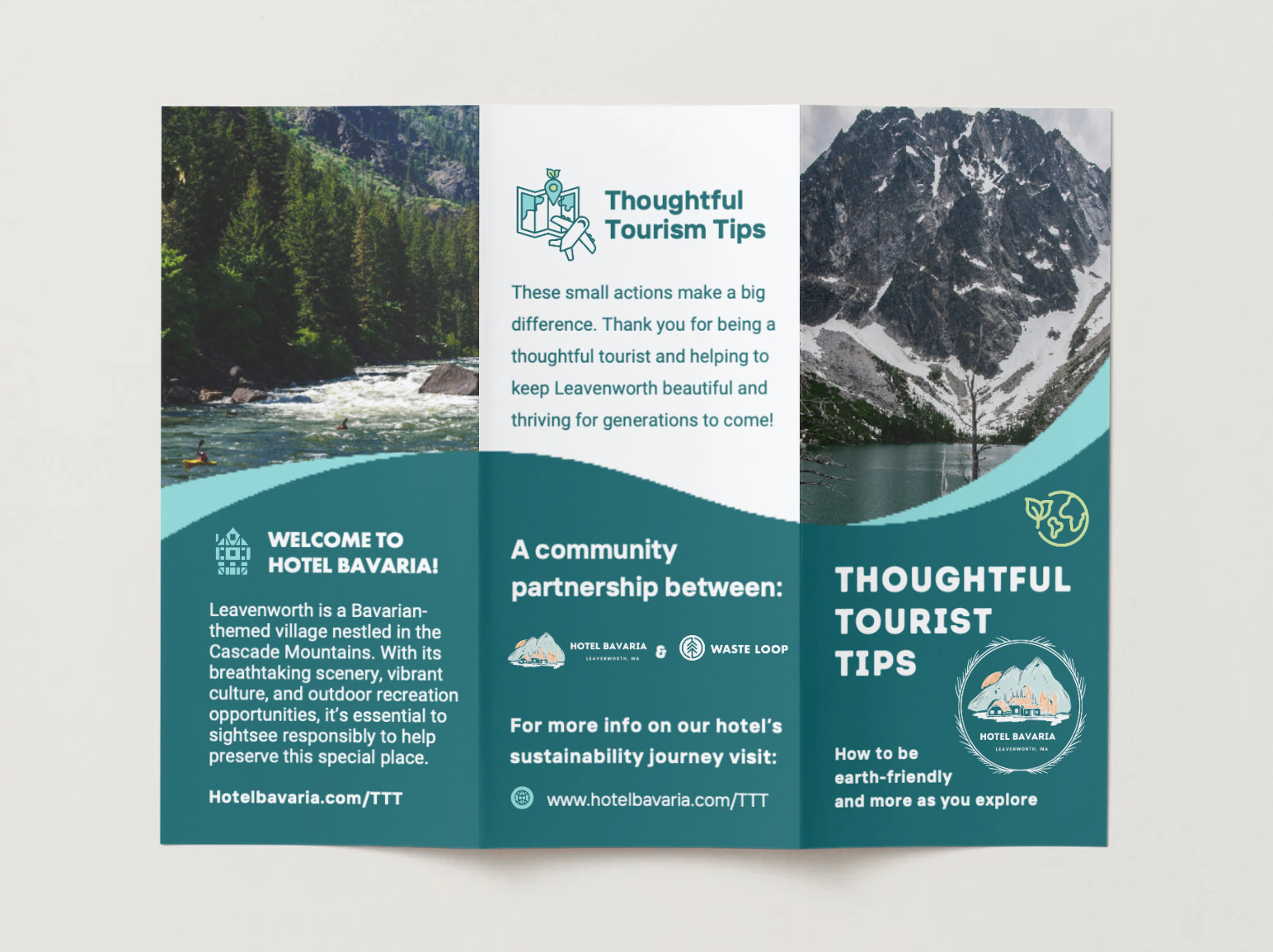  Thoughtful Tourism Tips Brochure | Partnership Version | Outside + Backside Examples
