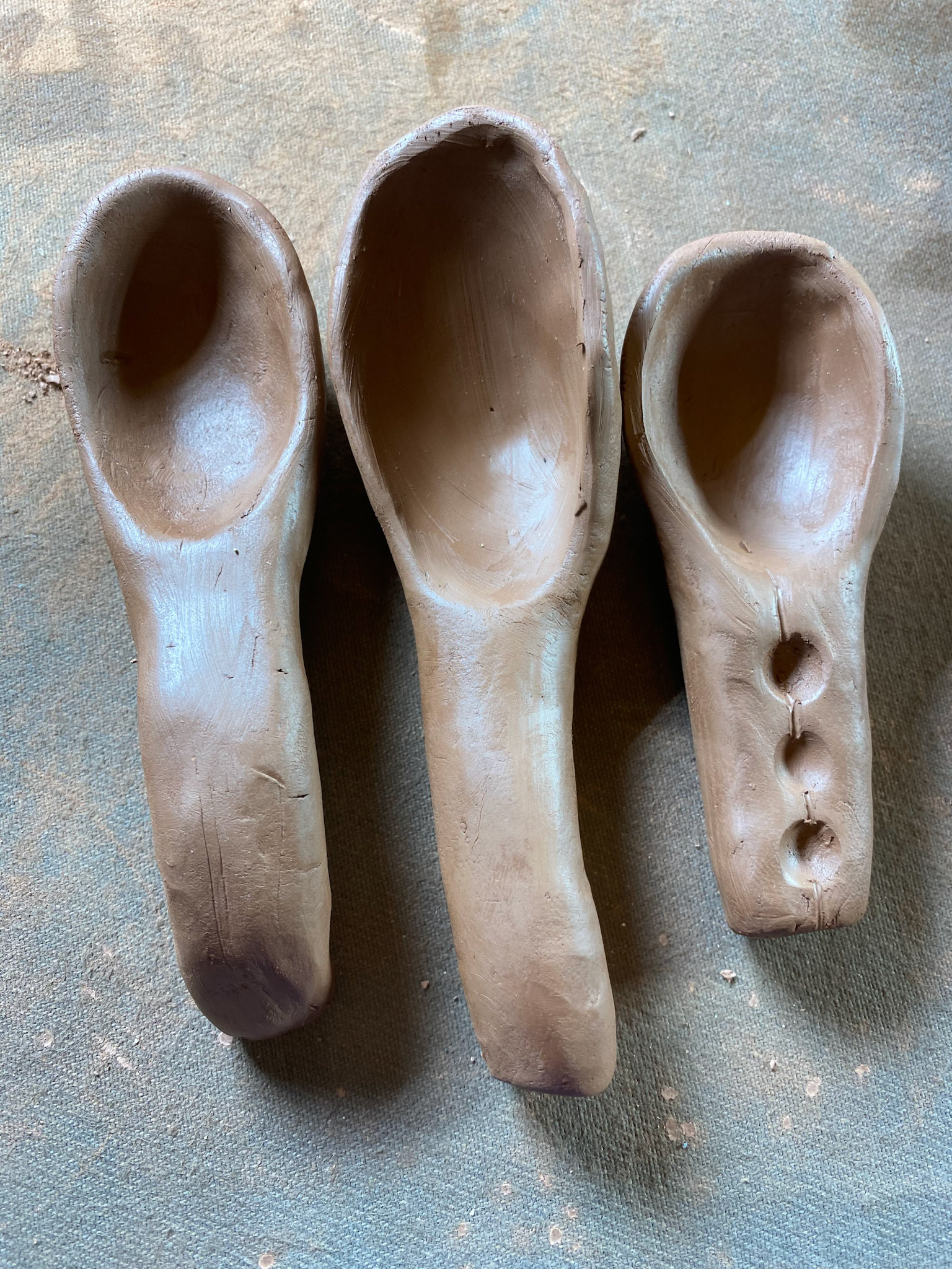 Spoons before kiln