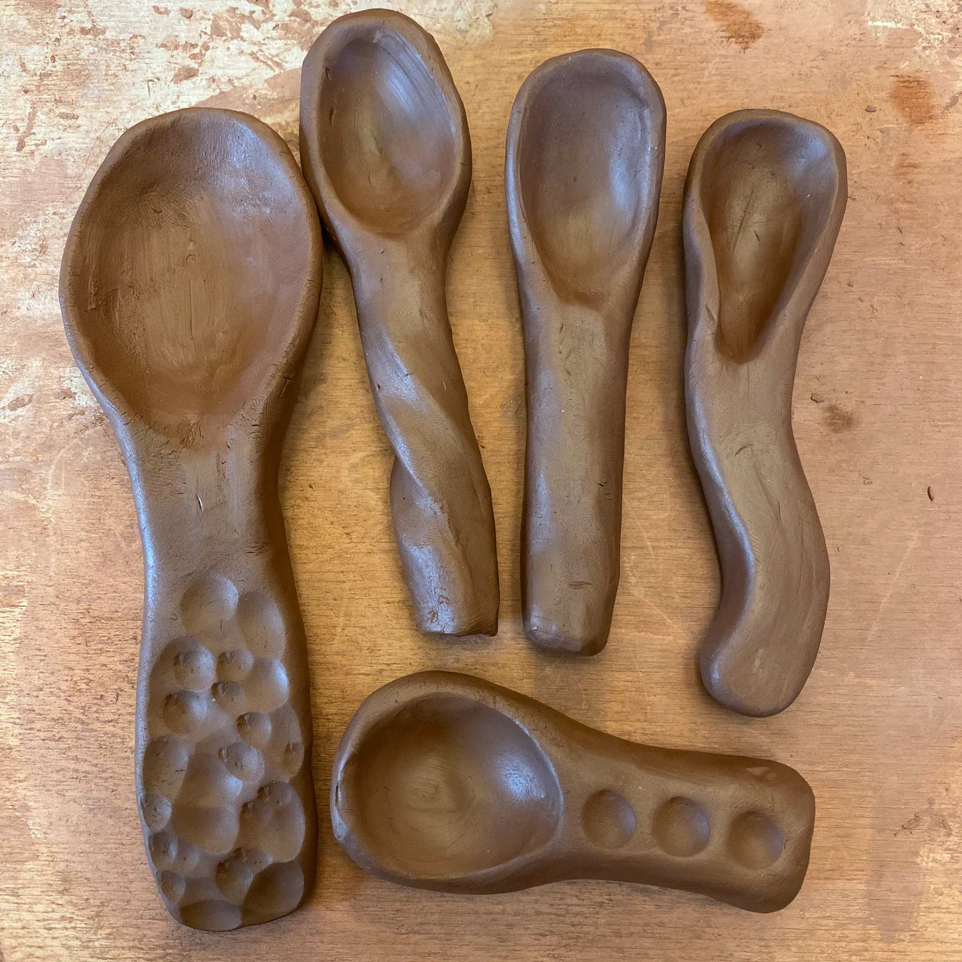 Spoons before kiln