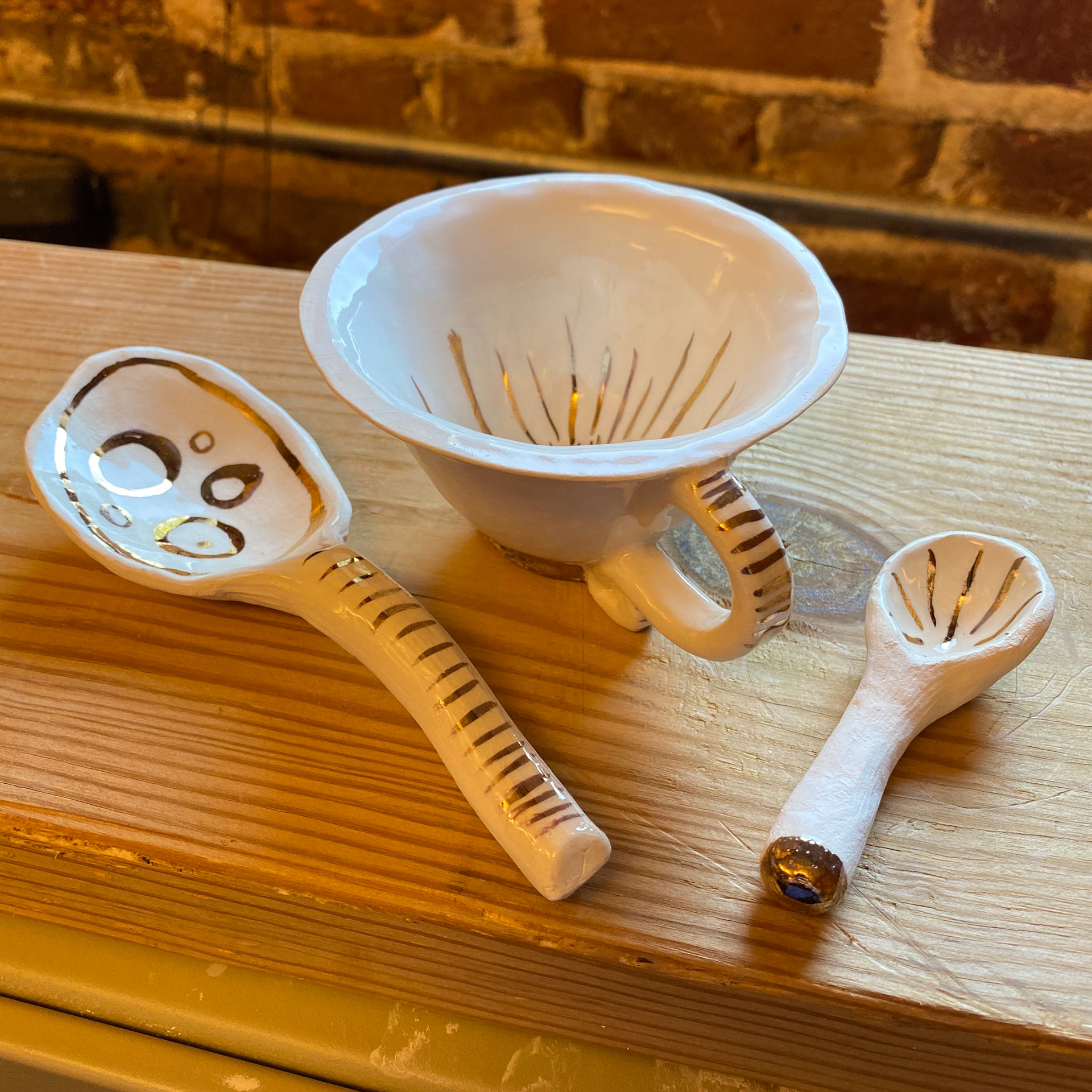 Magnolia teacup and spoons - SOLD