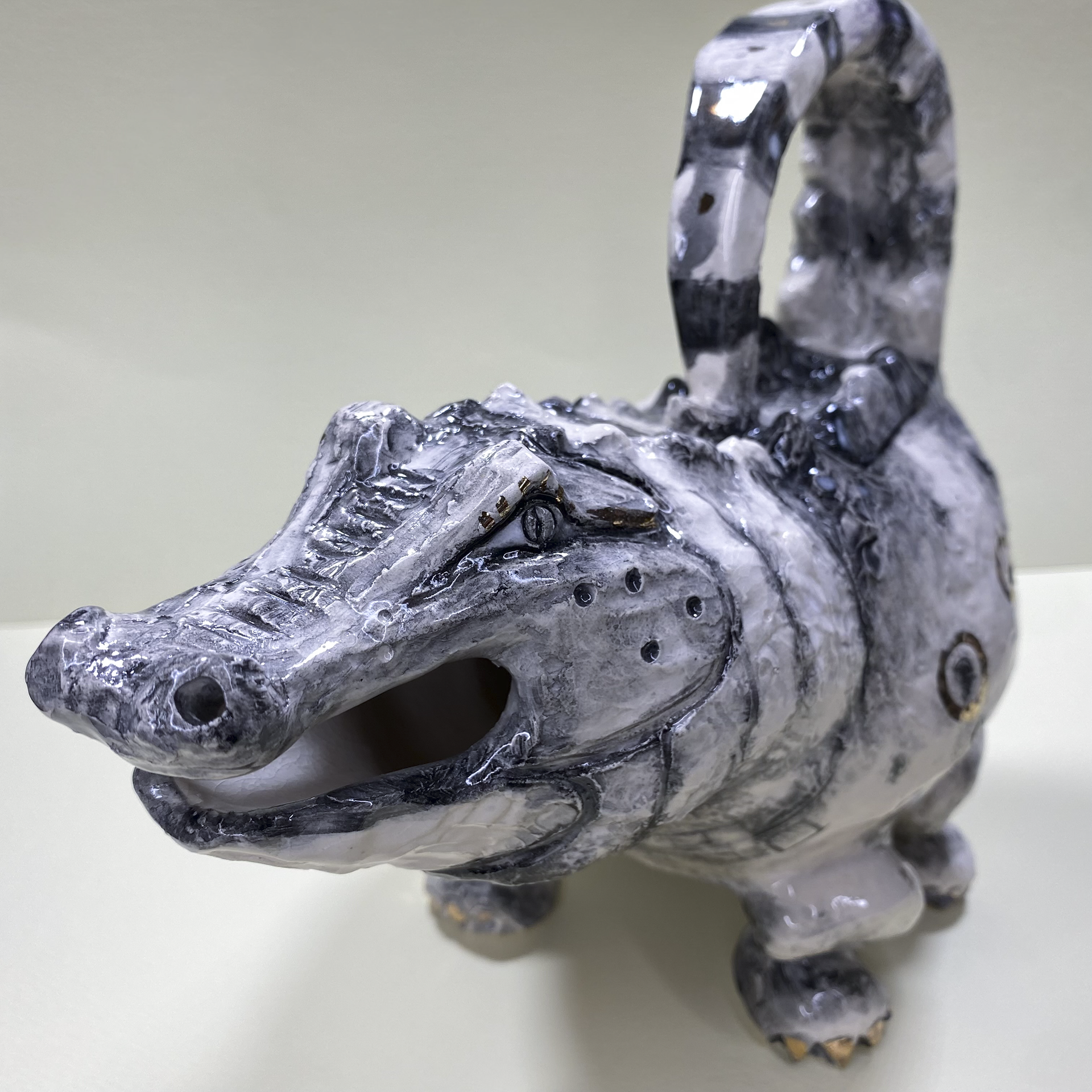 Alligator Teapot detail