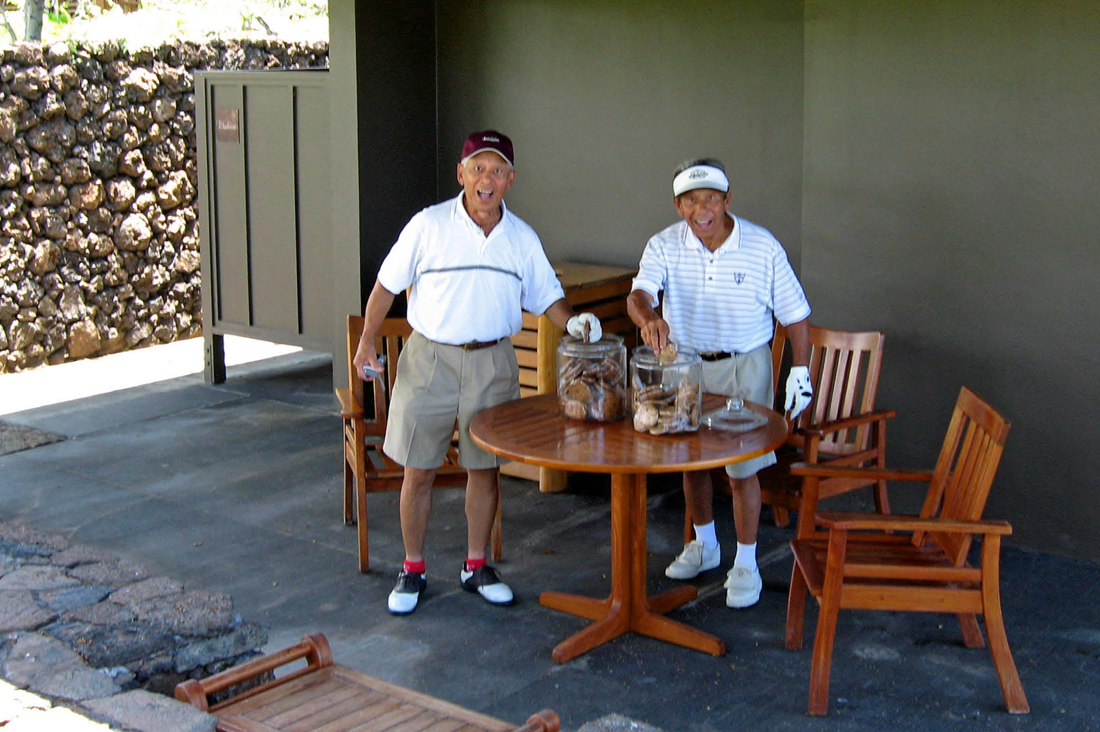 Naughty, Freddie and Eddie getting caught with their hands in the cookie jars, Hawaii, 2007