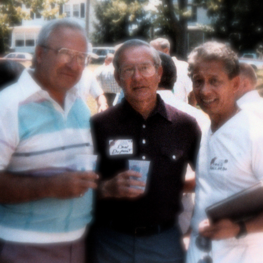 At his July, 1988, Loras Academy reunion, Fred mingles with Donald Dupont, executive, Arthur Andersen (rebranded to Accenture), and Al Brinkmoler