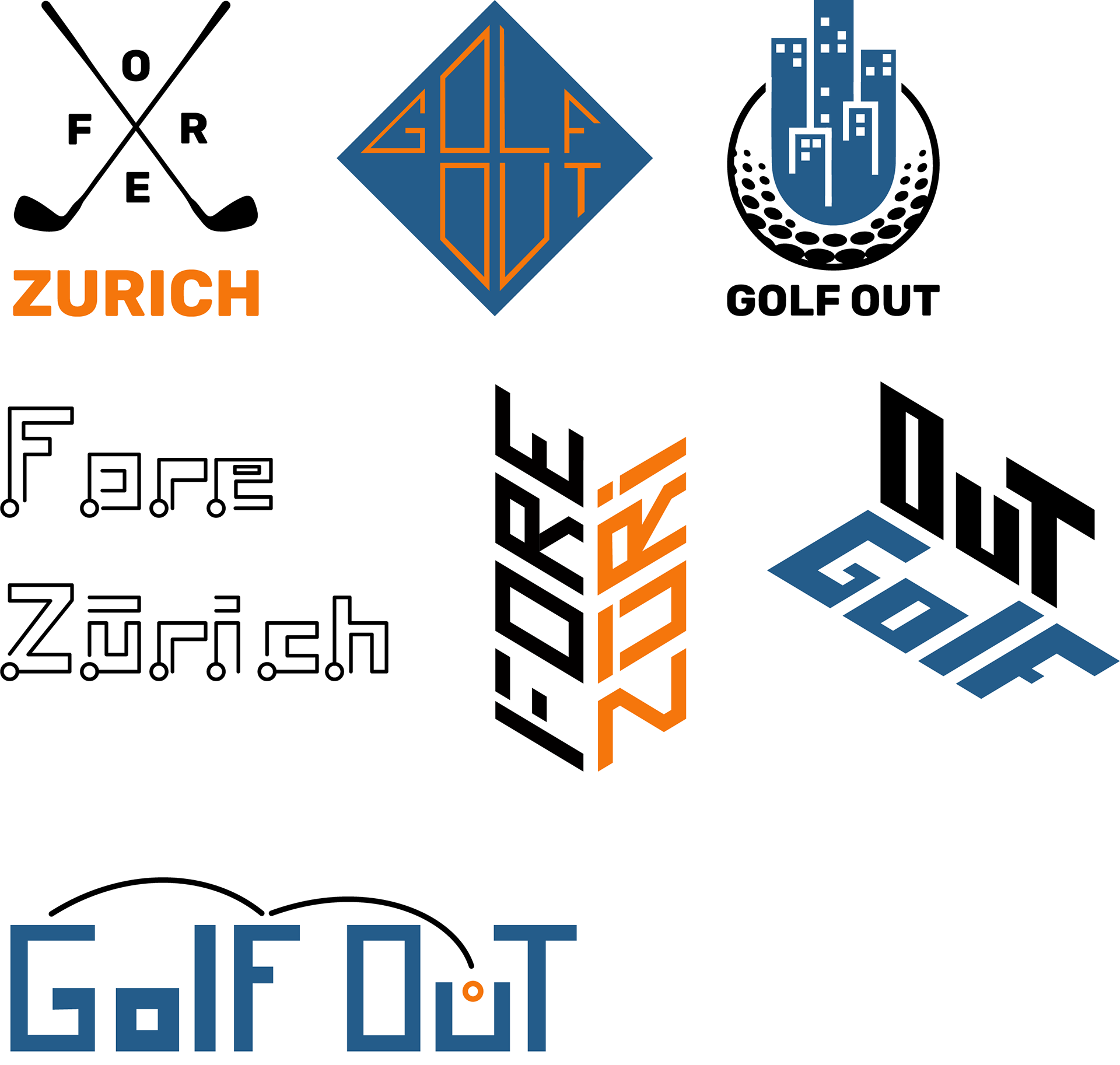 Logoentwürfe zum Thema Cross Golf