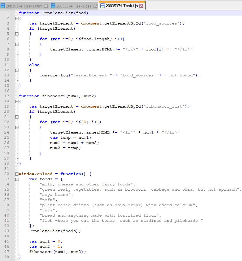 page javascript