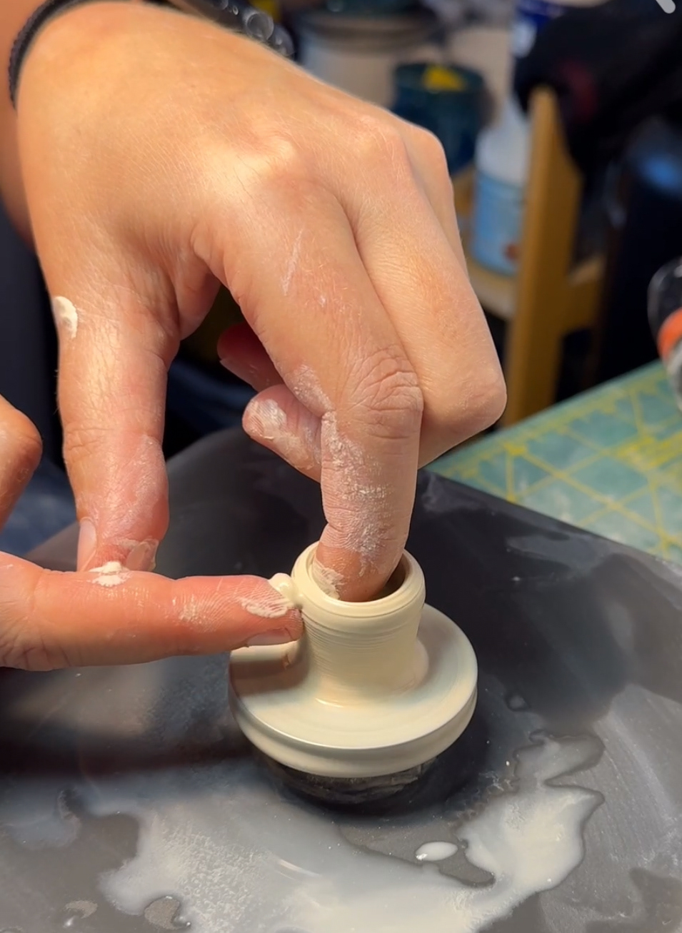 Making tiny mugs!