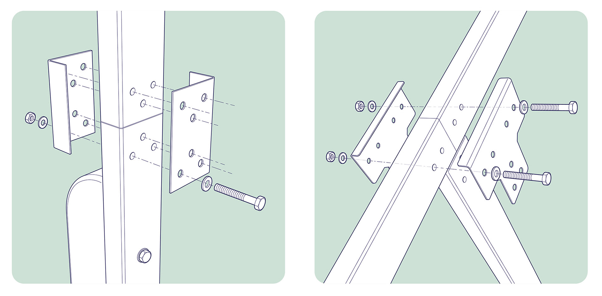 Product assembly illustrations - Adobe Illustrator