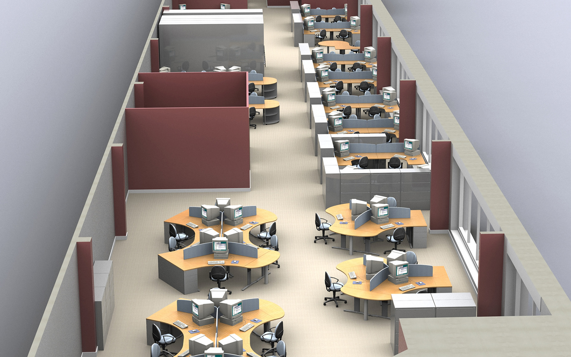 Office furniture configuration plan - 3D product visualisation