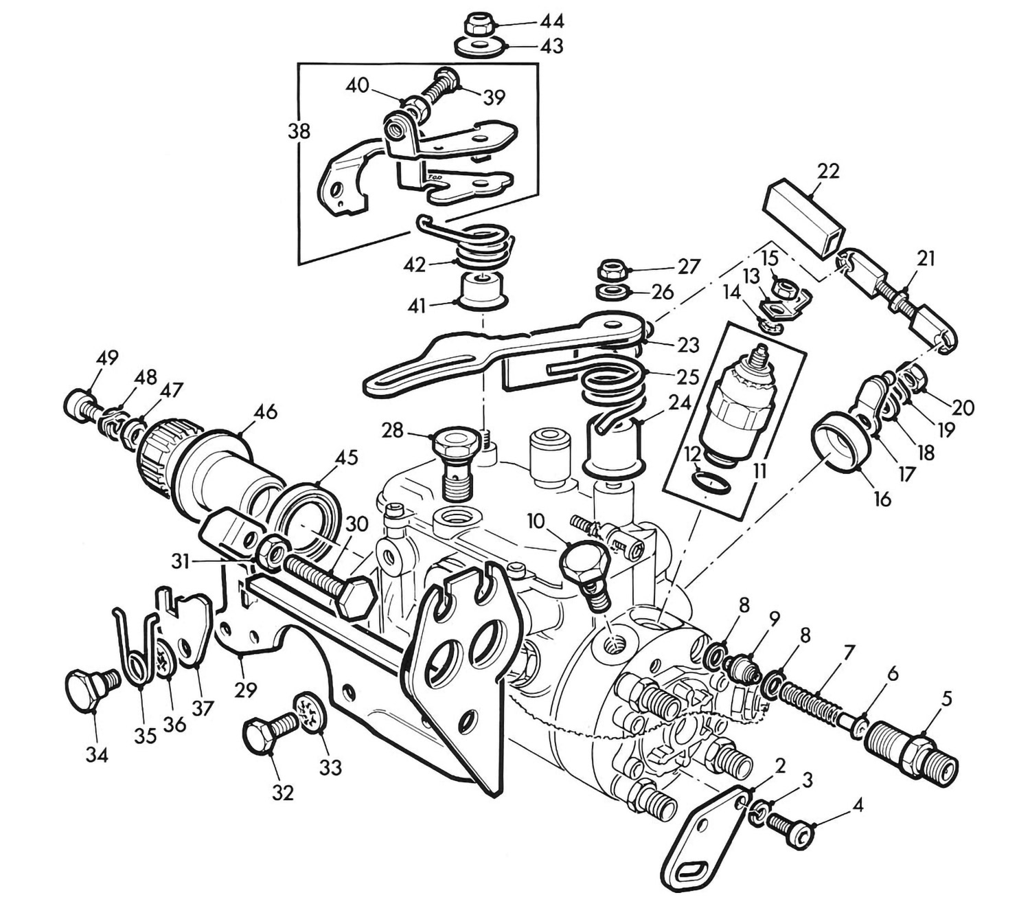 Exploded parts illustration - Ink pen on drafting film