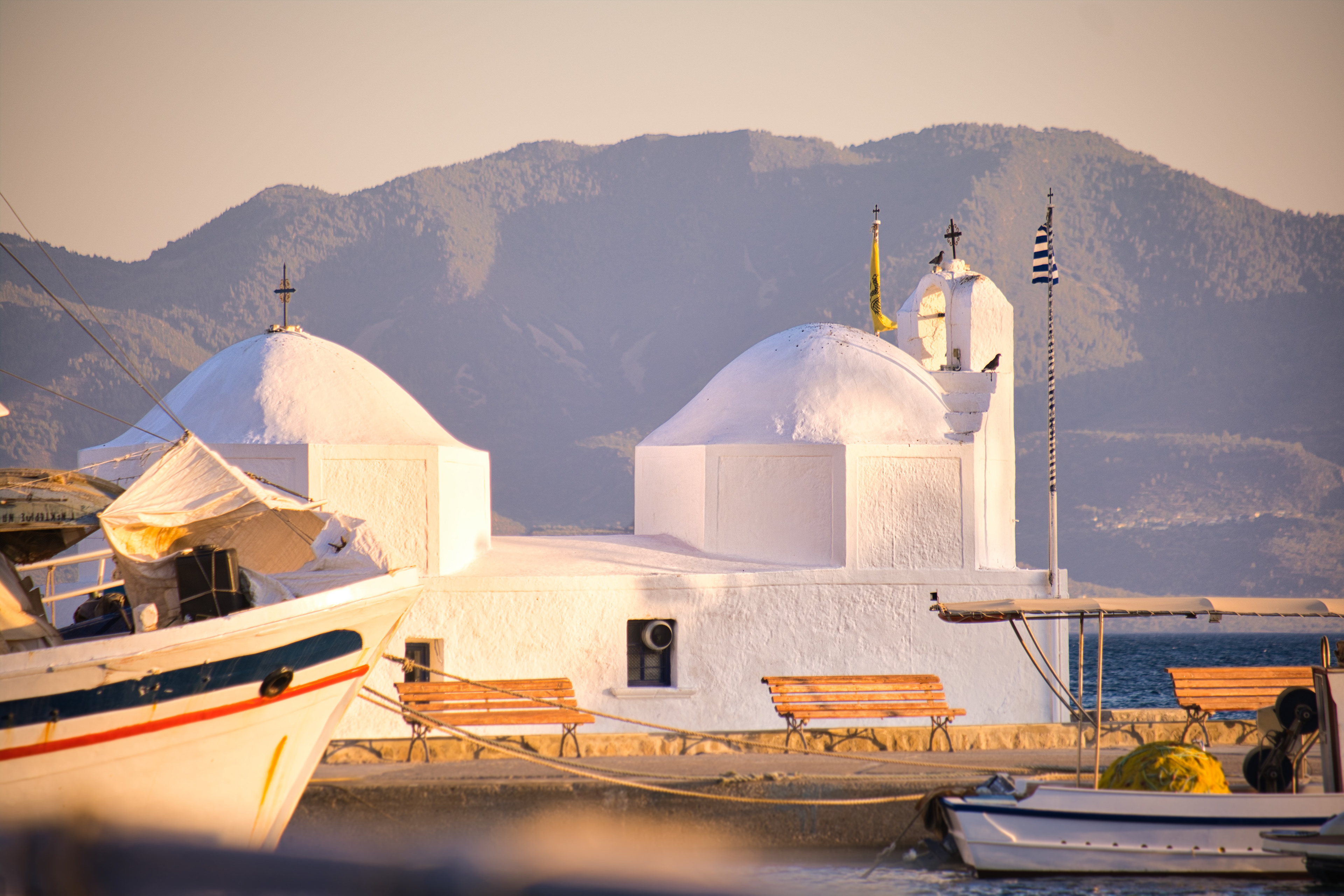 Chapel of Saint Nicholas, Aegina island Port, Greece