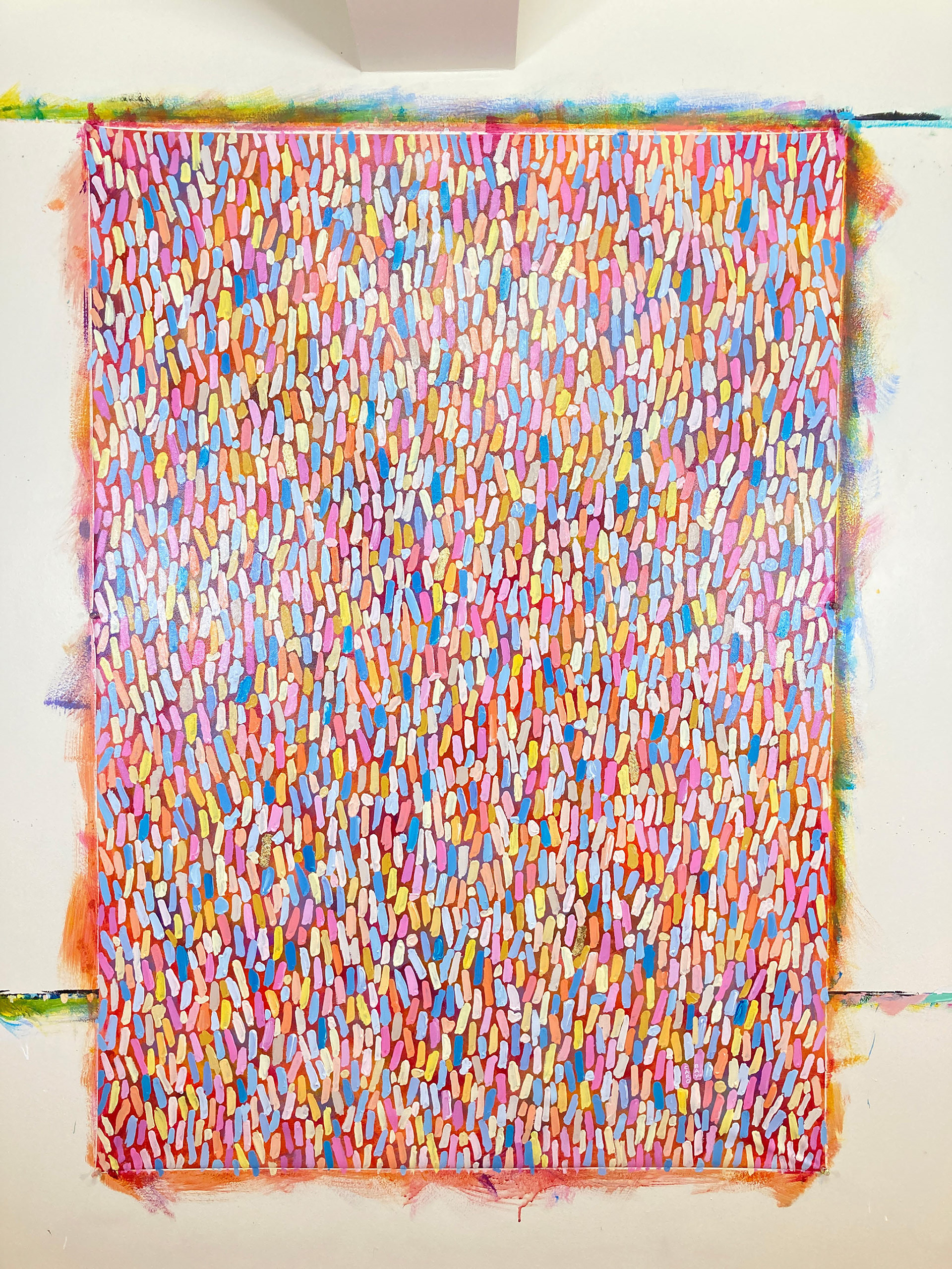 Peinture originale sur le mur de l’atelier (non tendue)