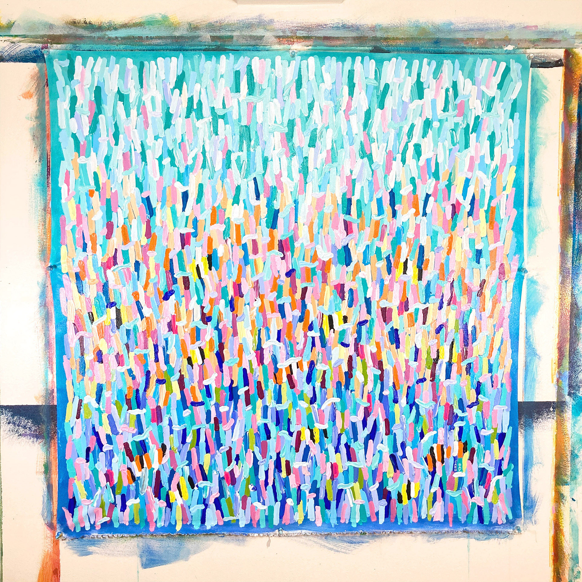 Peinture originale sur le mur de l’atelier (non tendue)