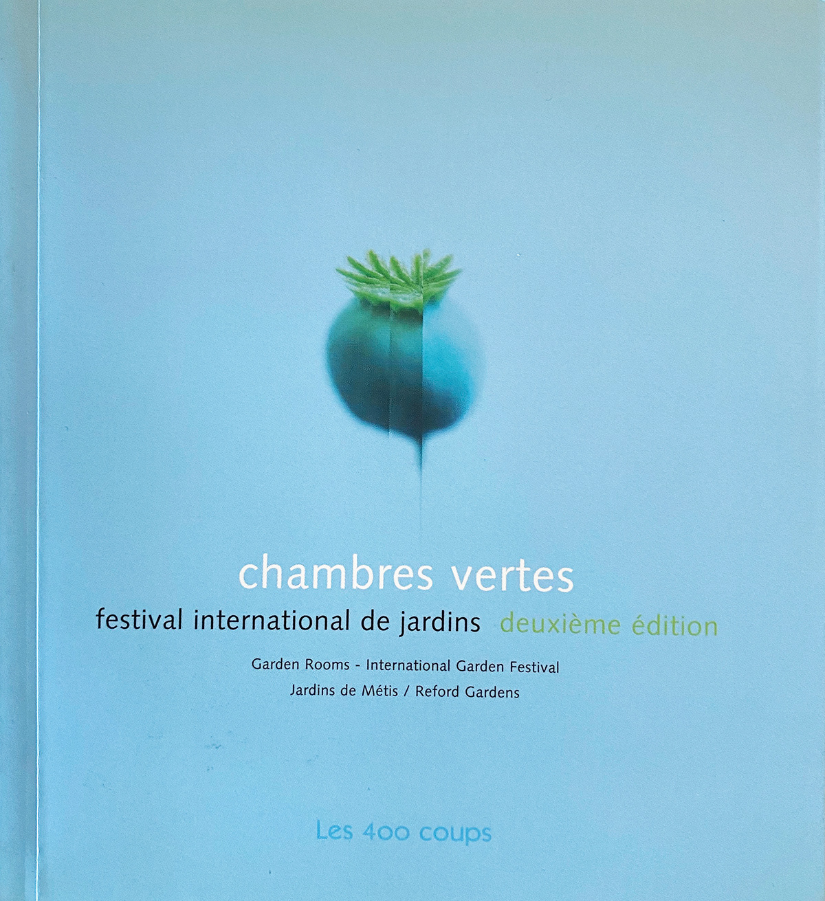 Catalogue de la deuxième édition du Festival international de jardins de Métis (Québec - Canada) - Philippe Poullaouec-Gonidec et Denis Lemieux (2002), Éd. Les 400 coups, 95 pages, ISBN 2-89540-112-8