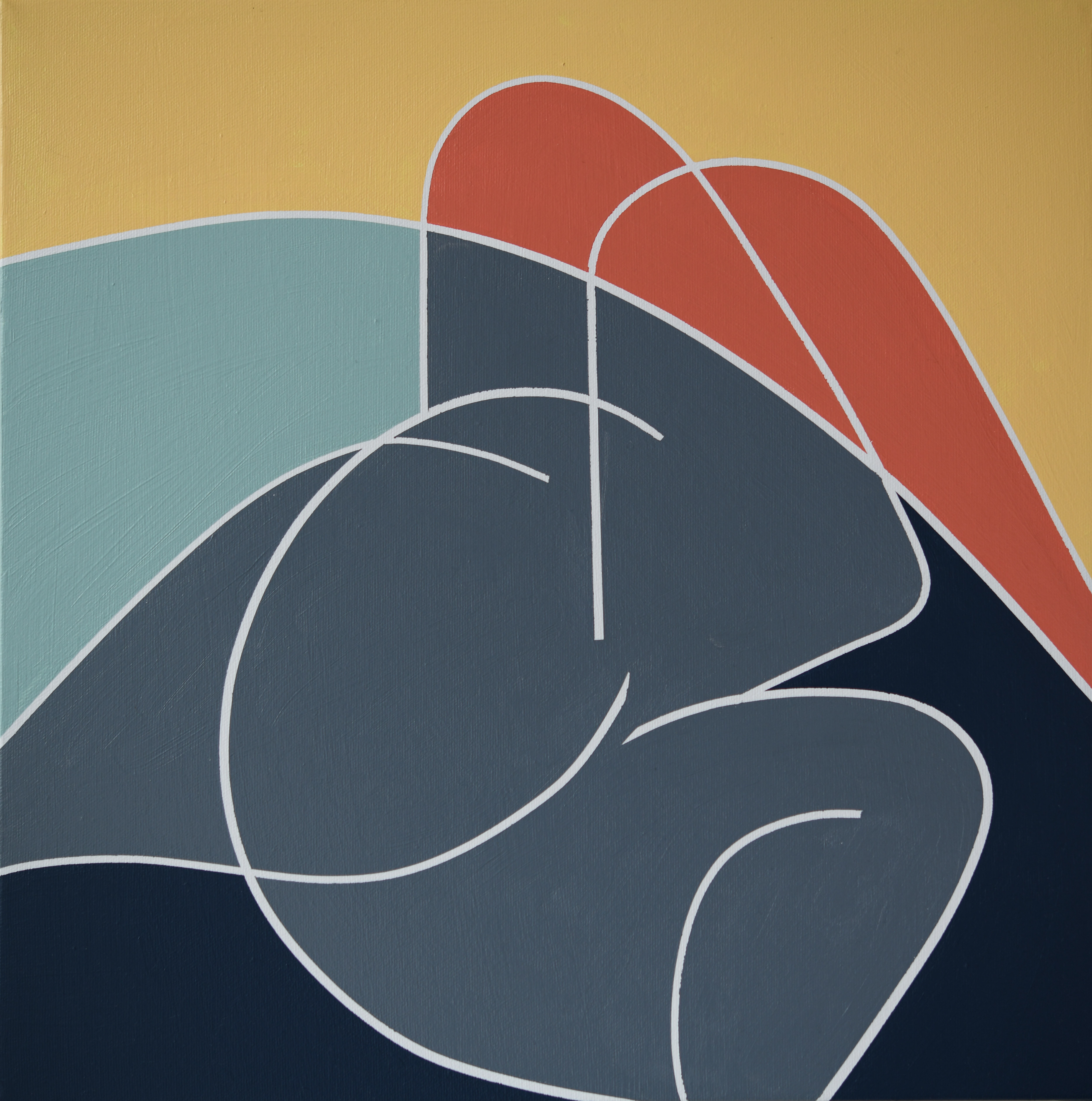 Regard vers l'horizon _2020 (Acrylique sur toile : 40 X 40 cm - 16 X 16 pouces) - Disponible