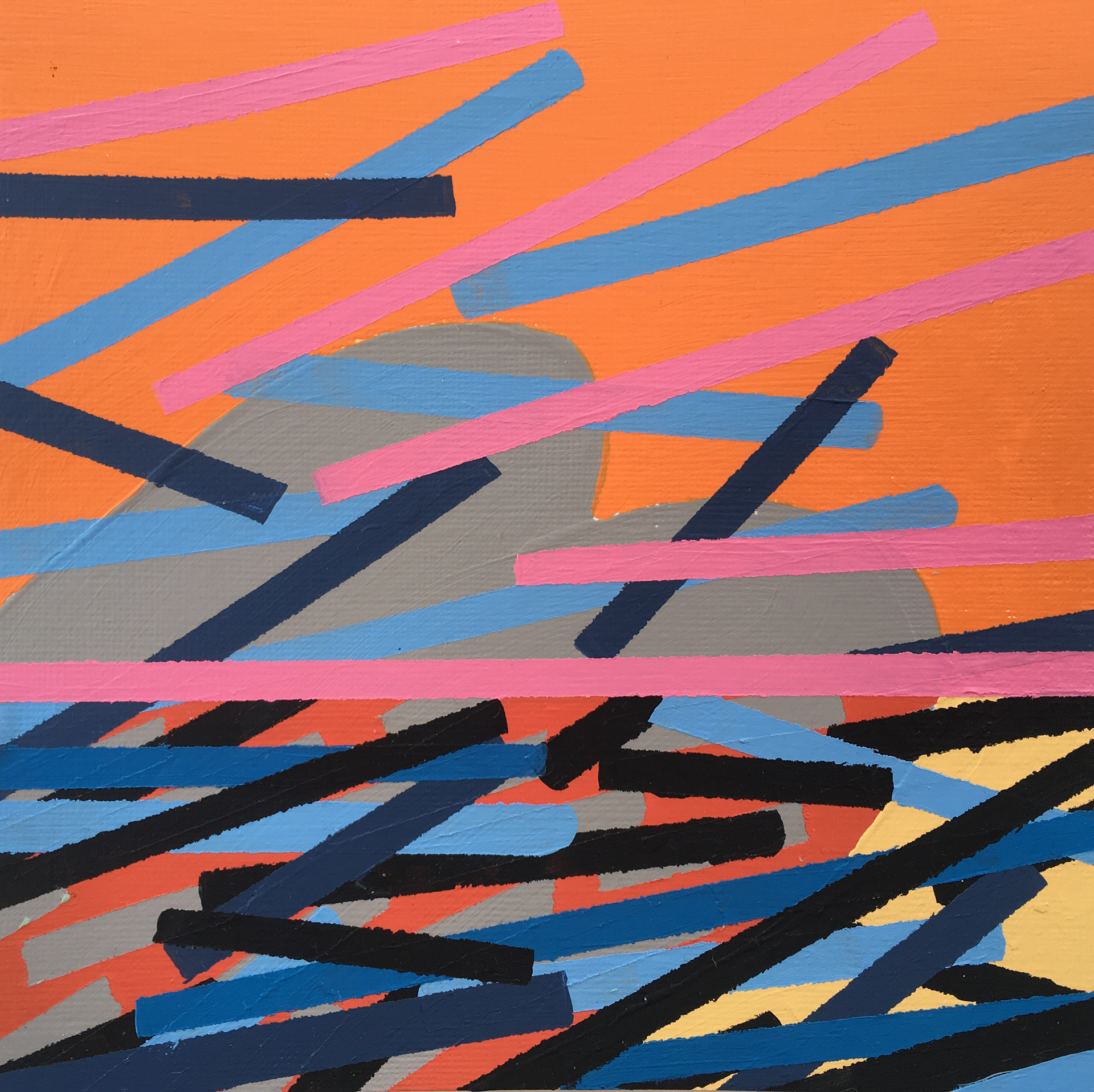 Embruns 1 - 2018 (Acrylique sur papier toilé : 15 X 15 cm - 6 X 6 pouces) - Disponible