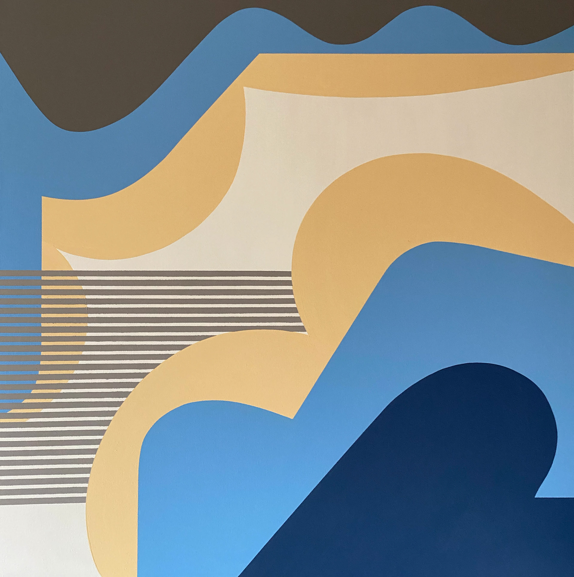 Apparence marine 2 _2016 (Acrylique sur toile : 100 X 100 cm - 40 X 40 pouces) - Disponible