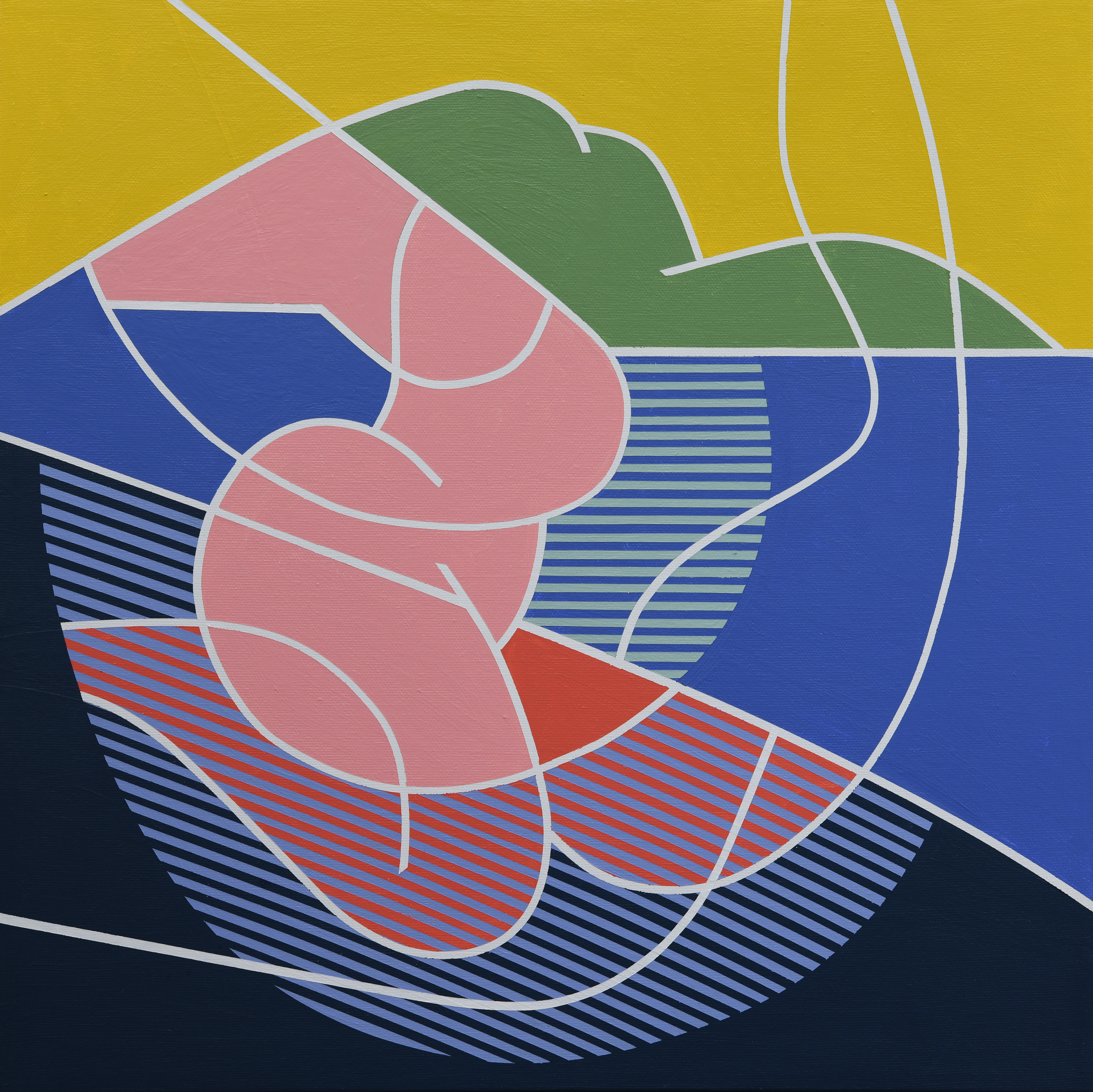 Jeux d'eau 2 _2020 (Acrylique sur toile : 40 X 40 cm - 16 X 16 pouces) - Disponible