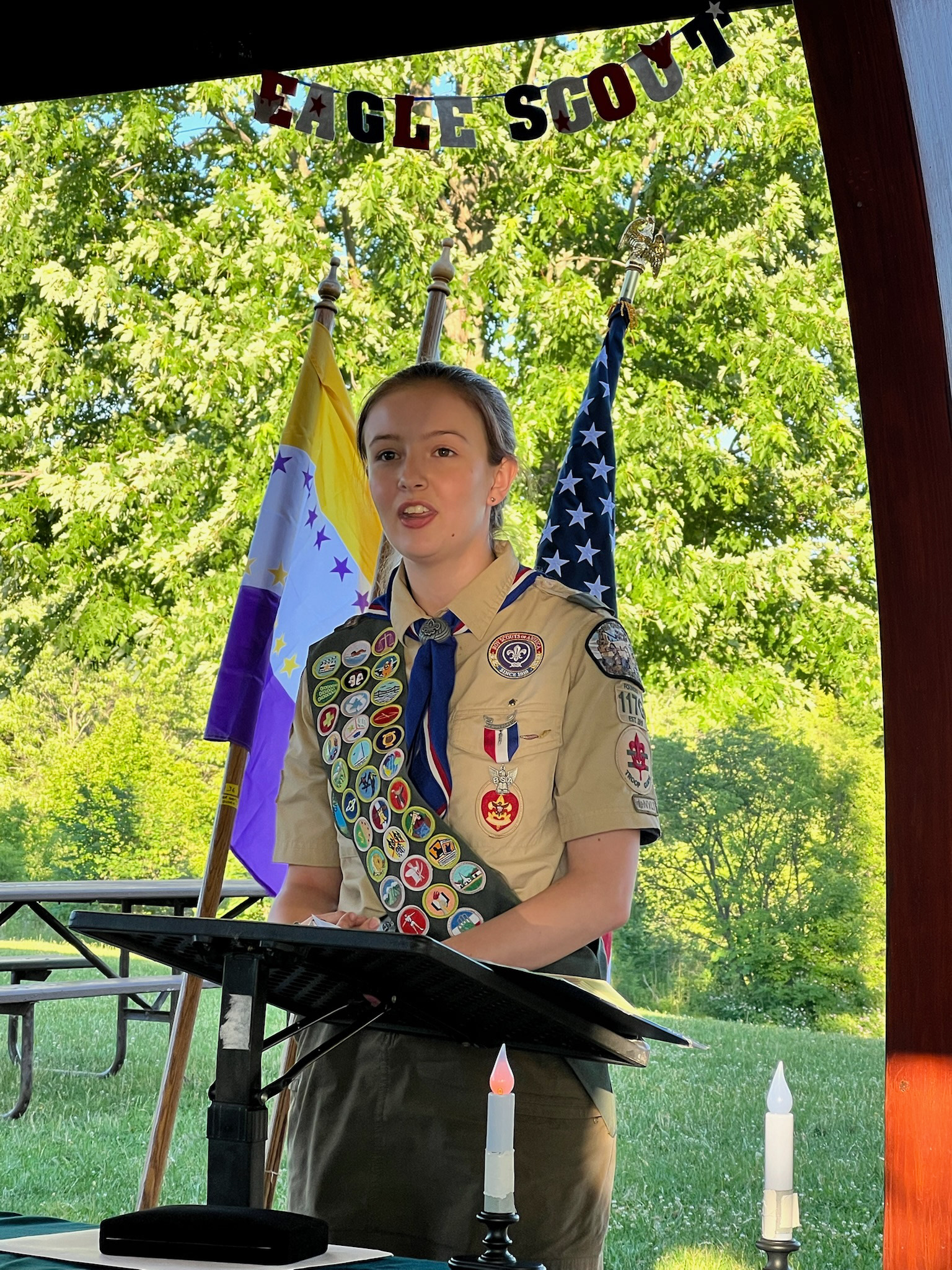 Giving a speech at my Court of Honor