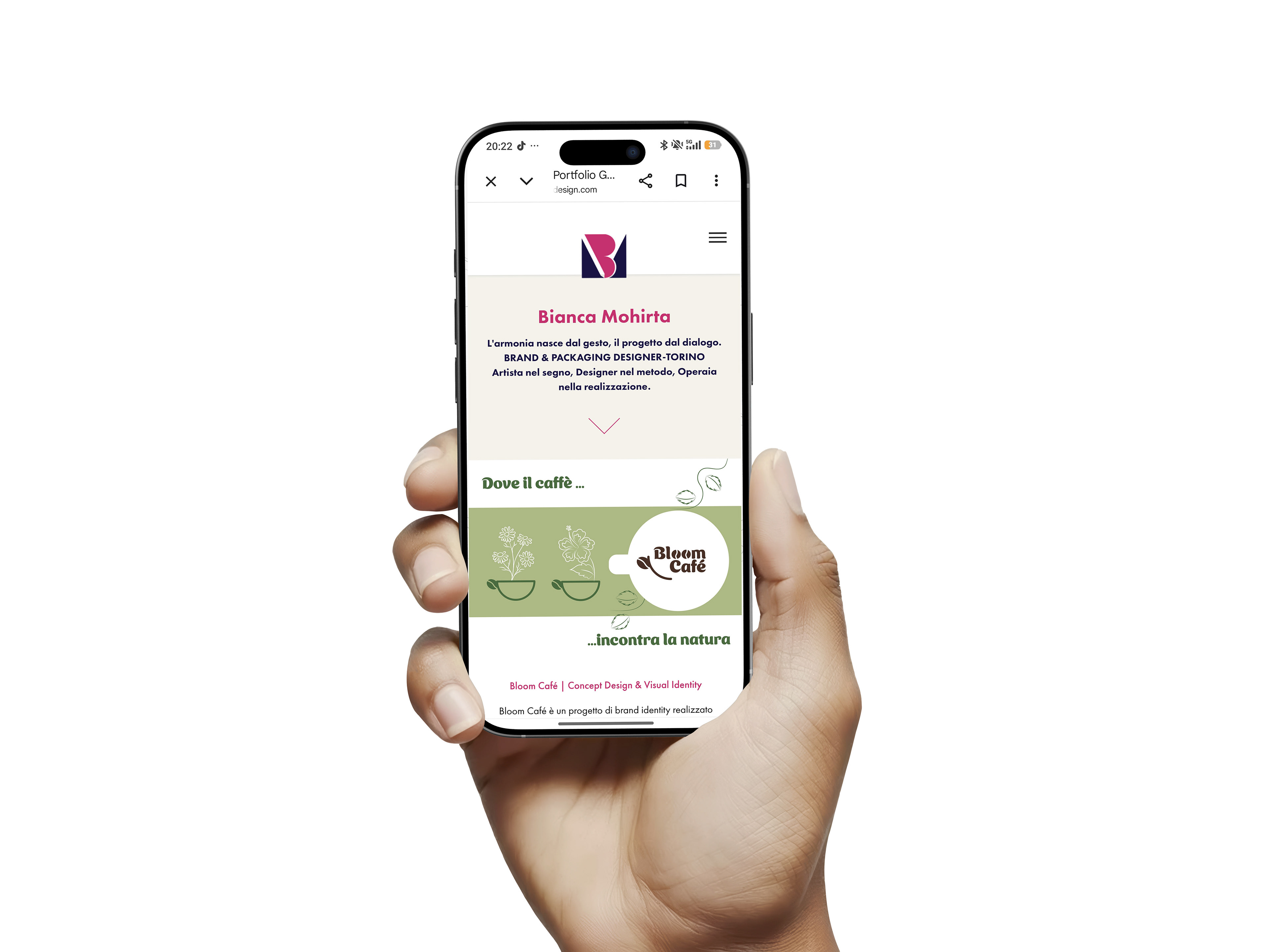 UI Design: Ottimizzazione del portfolio per dispositivi mobile.