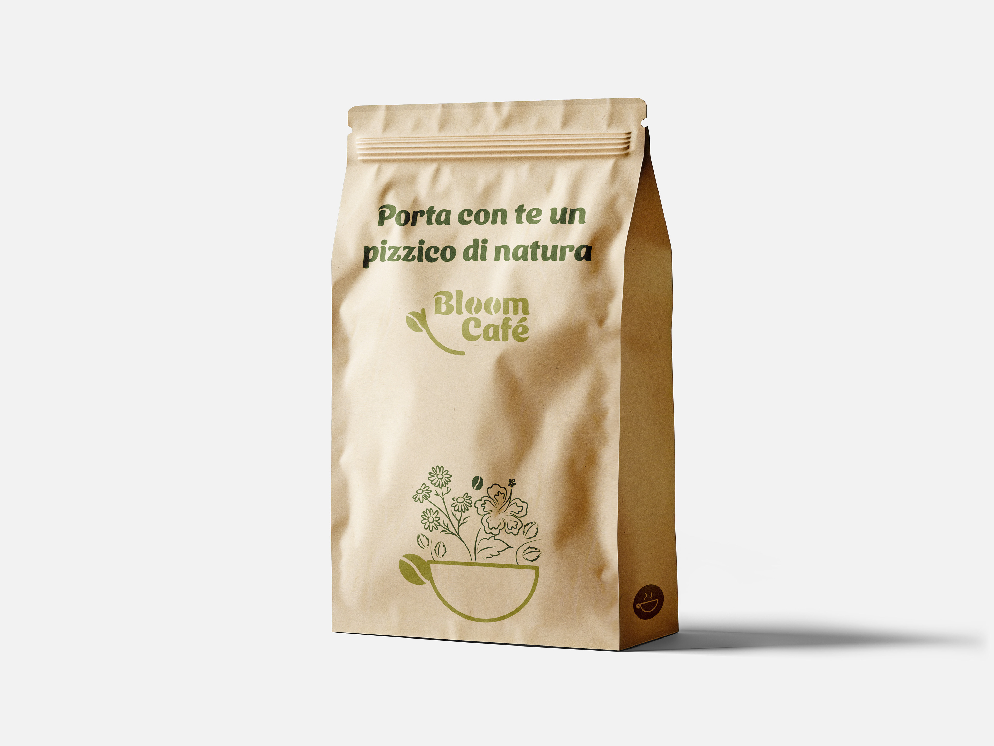 Packaging Design: Soluzioni ecosostenibili che riflettono la filosofia "green" e la qualità artigianale del caffè.