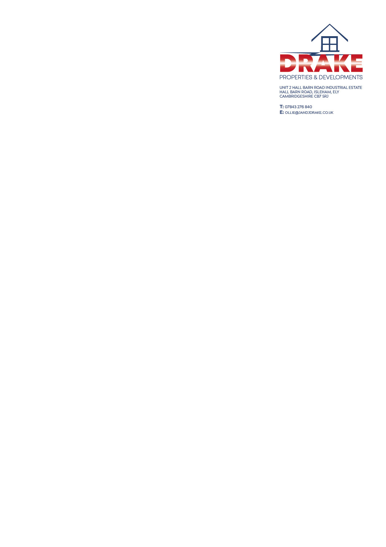 Drake Properties & Developments - Letterhead
