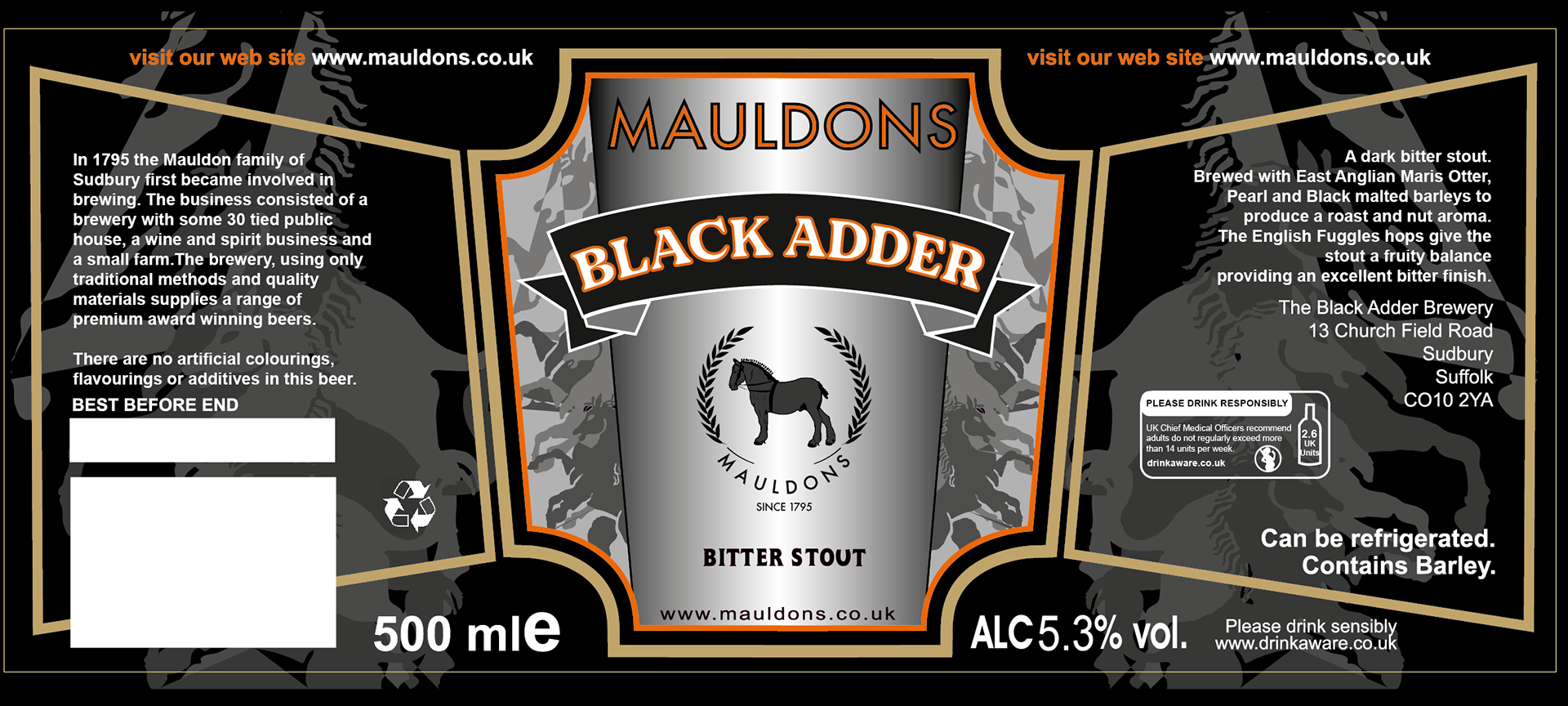 Mauldons Brewery - Label Design