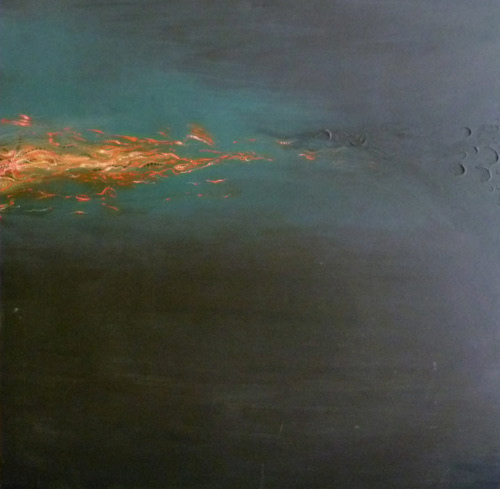 1m x 1m acrylic painting for Duende exhibition 'Cusp'