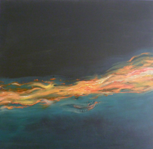 1m x 1m acrylic painting for Duende exhibition 'Drift'