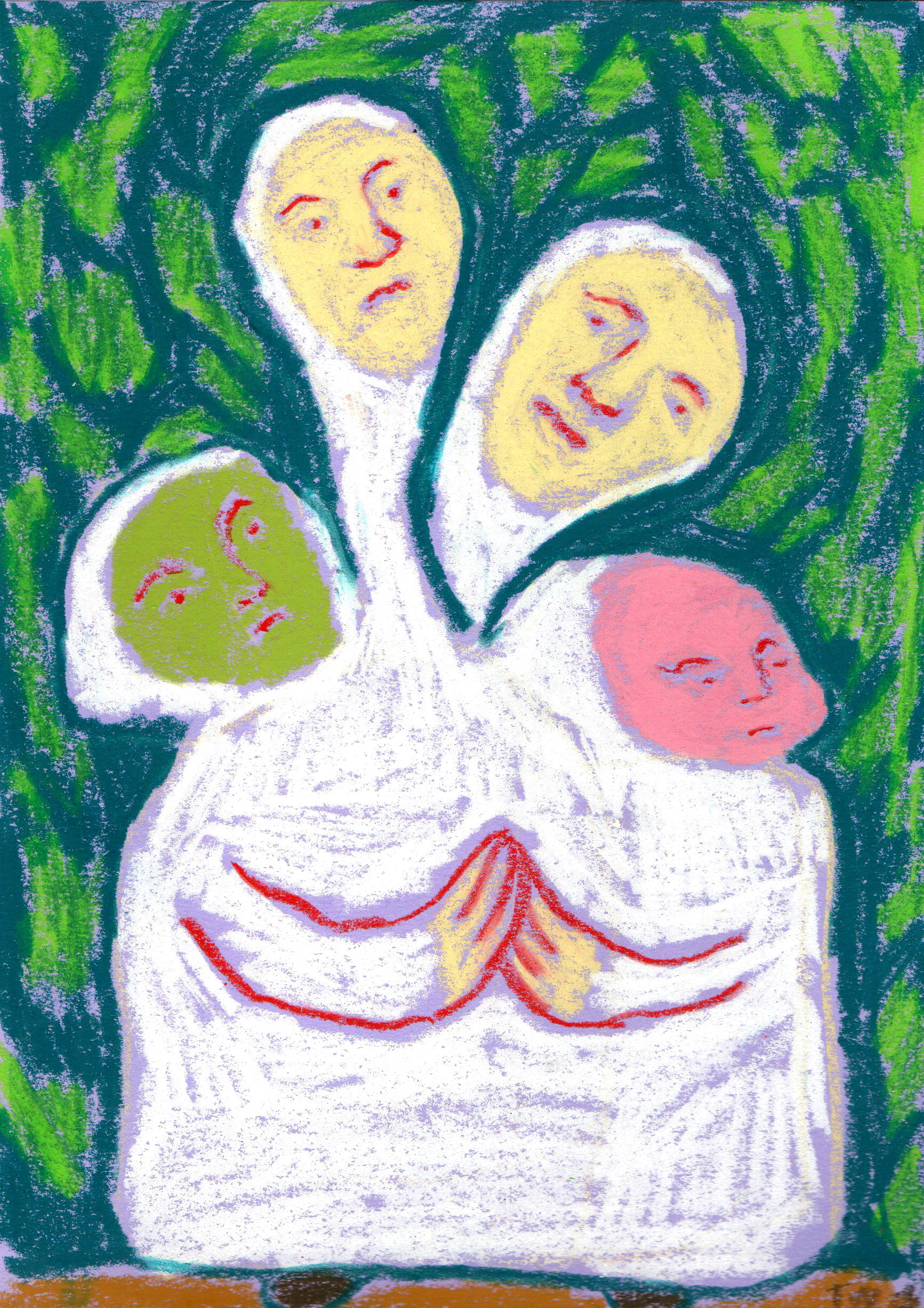 Vierkoppige Non 21 x 15 cm