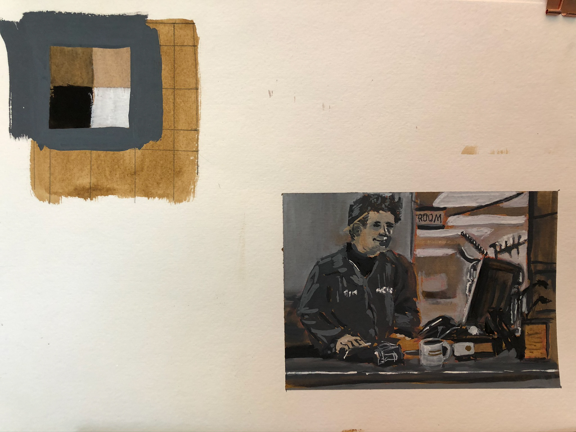 Palette  study and final painting.