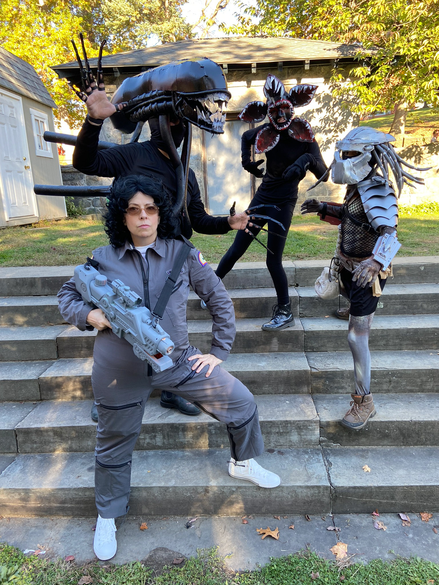 Shelby as Ripley, Myself as Alien Vs The Boy as Predator. The girl as Demogorgon rounds it out.