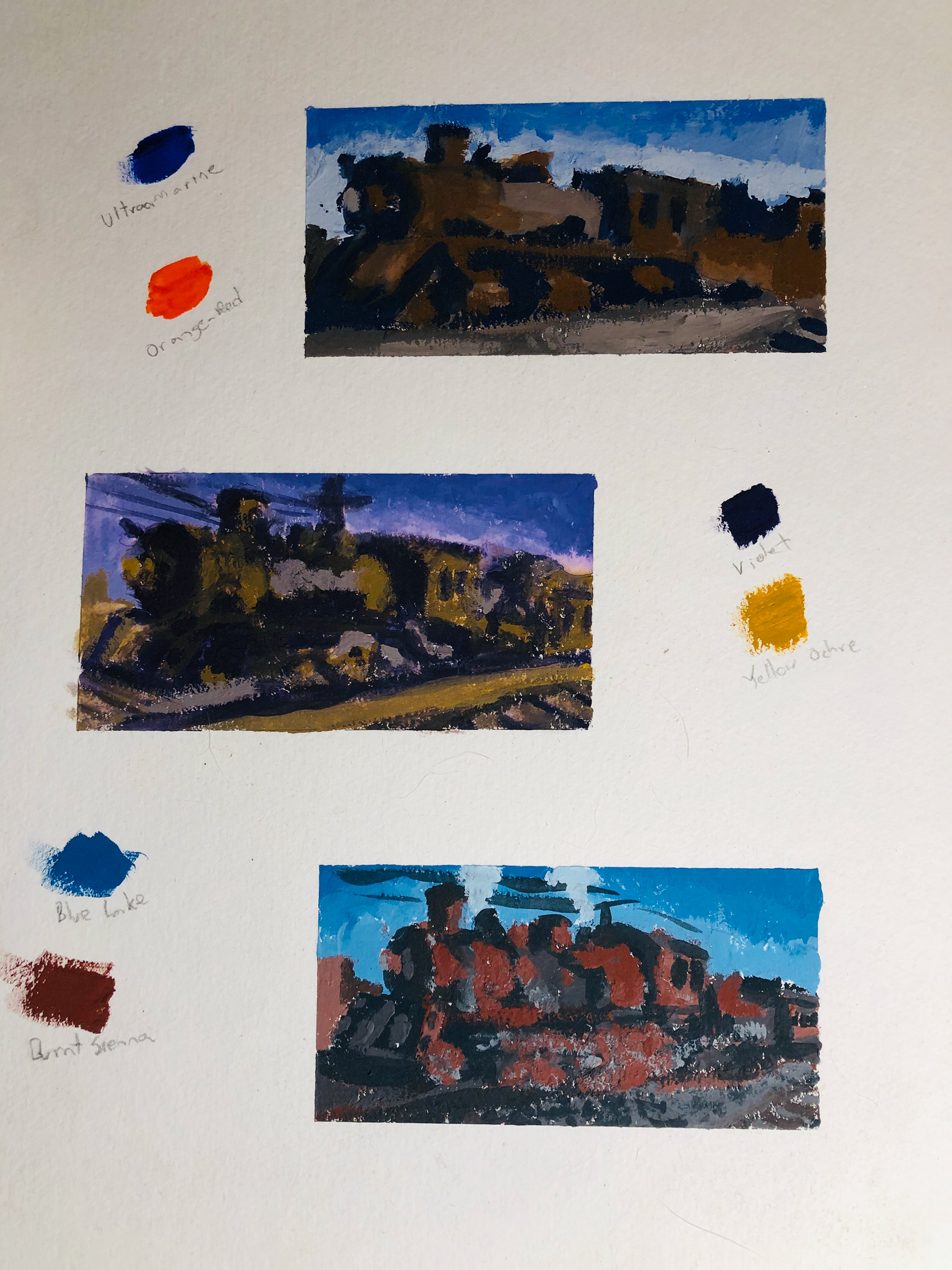 Warm Cool color studies of Essex Steam Engine