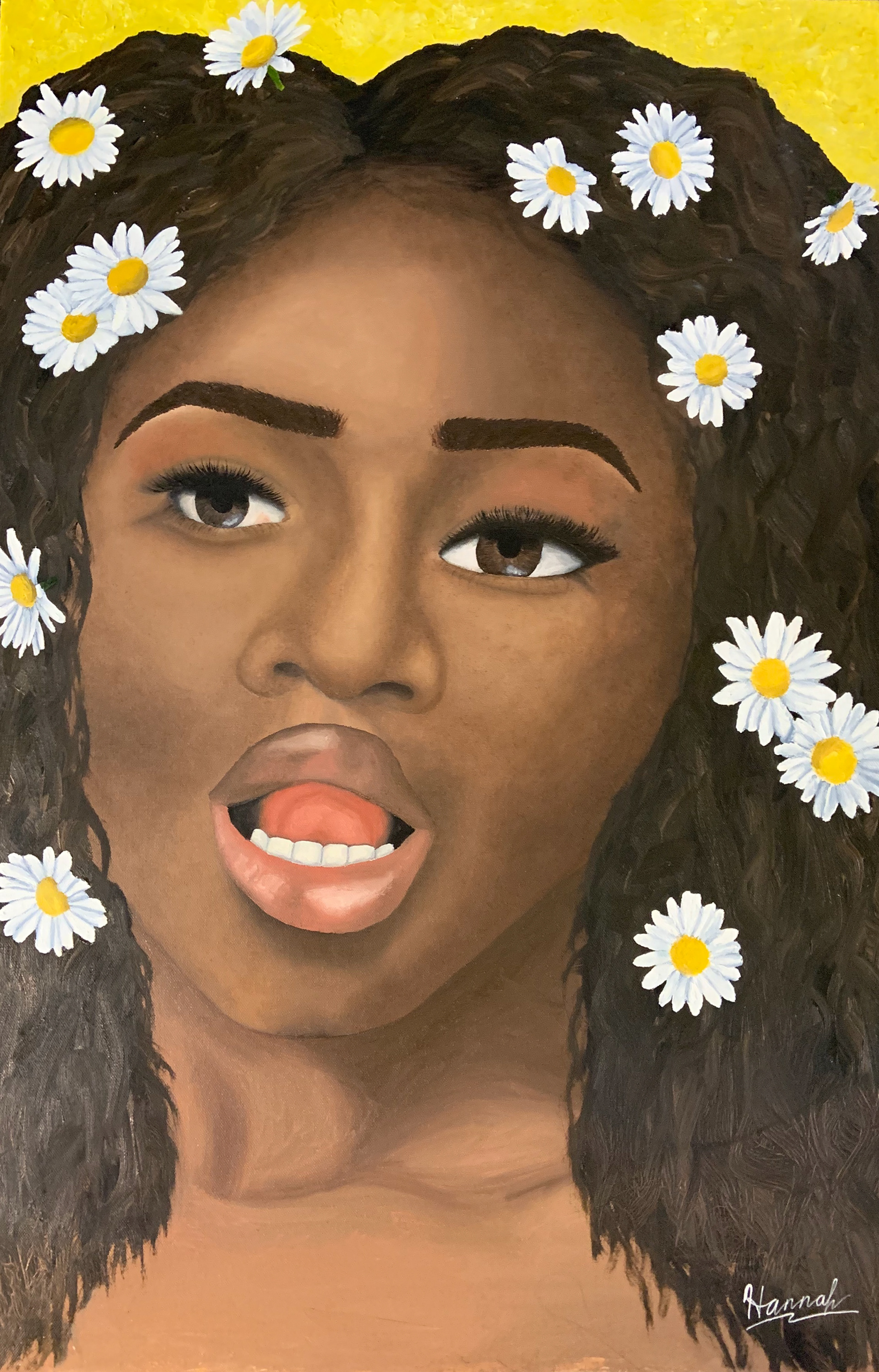 Hannah Donelan, Flower Power (2020), Oil on a stretched canvas