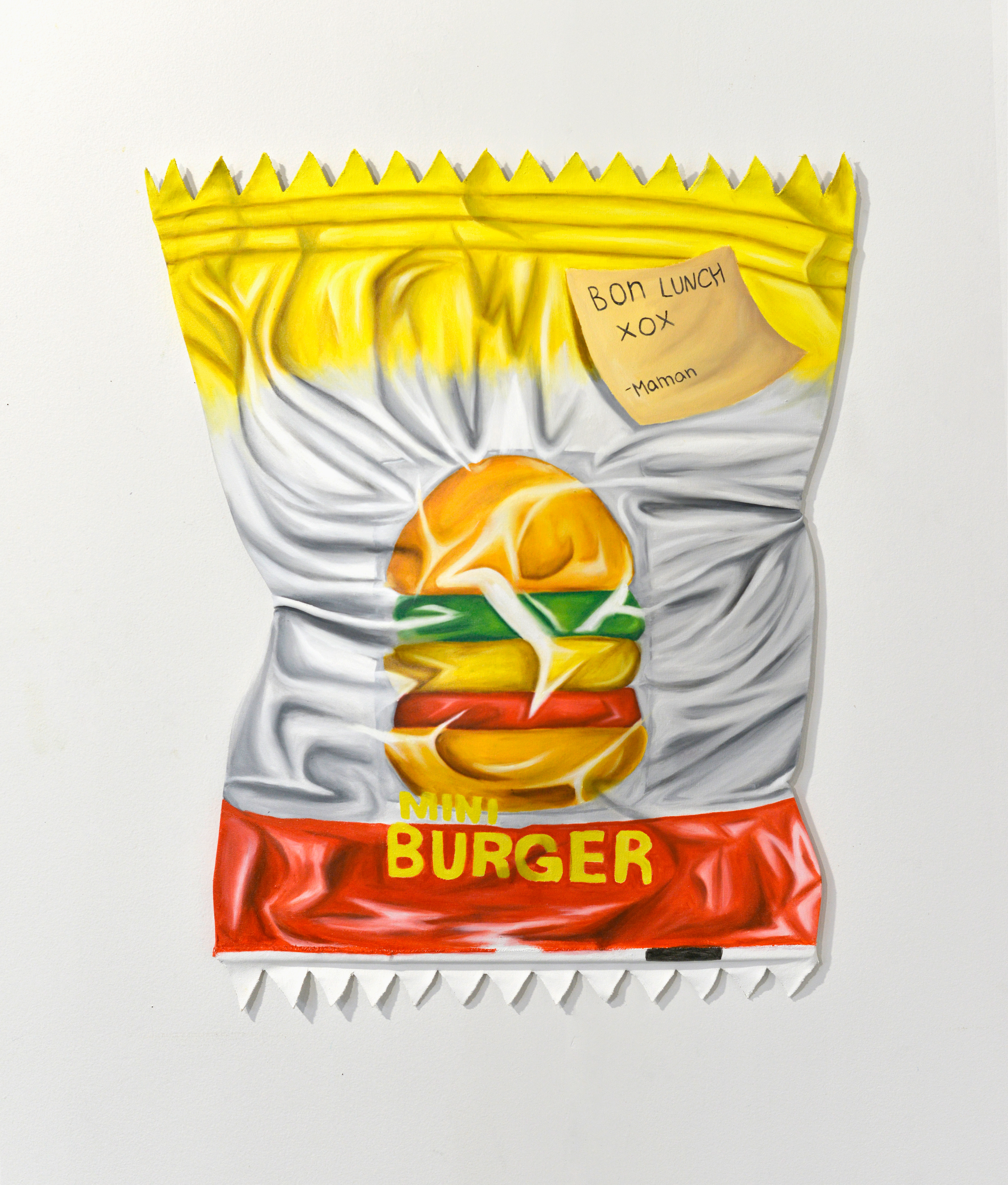Lunch, peinture à l'huile sur coton, mdf (2022) 100 x 60
